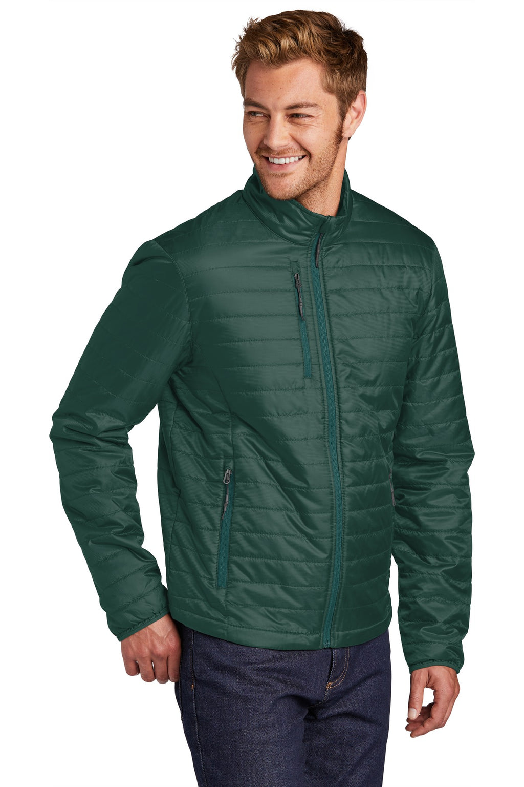 Port Authority Packable Puffy Jacket J850 - Tree Green/ Marine Green - three_q