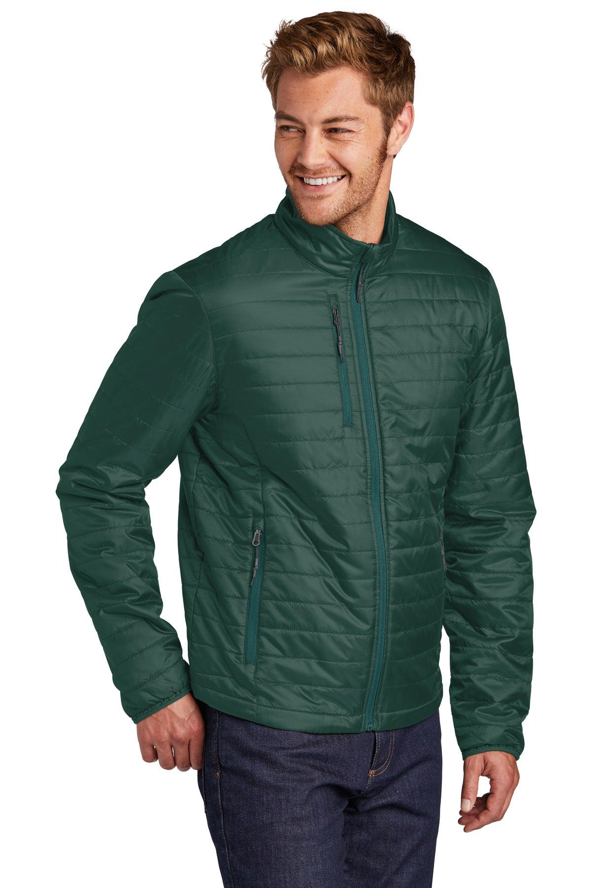 Port Authority Packable Puffy Jacket J850 - Tree Green/ Marine Green - three_q