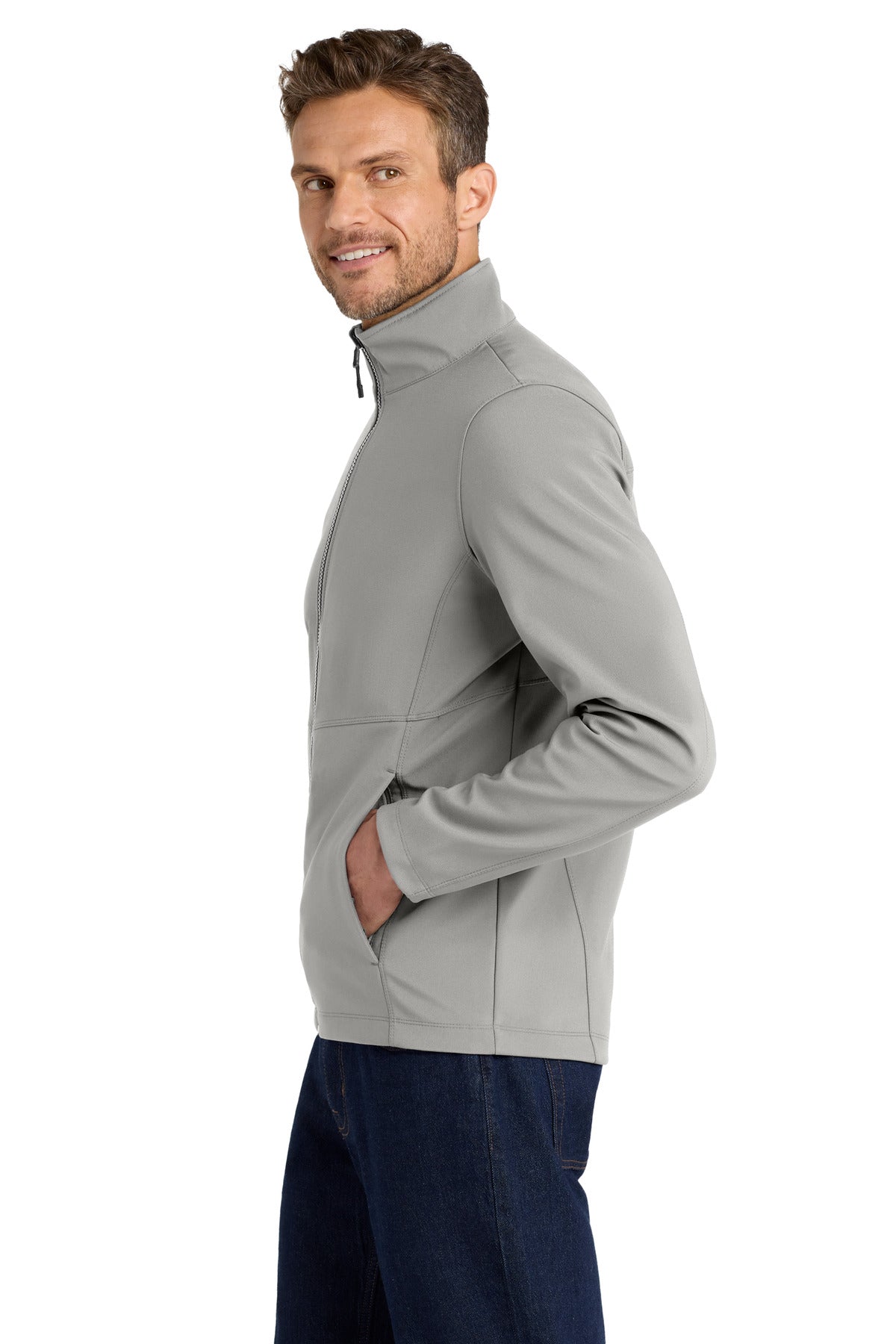Port Authority Collective Soft Shell Jacket. J901 - Gusty Grey - side