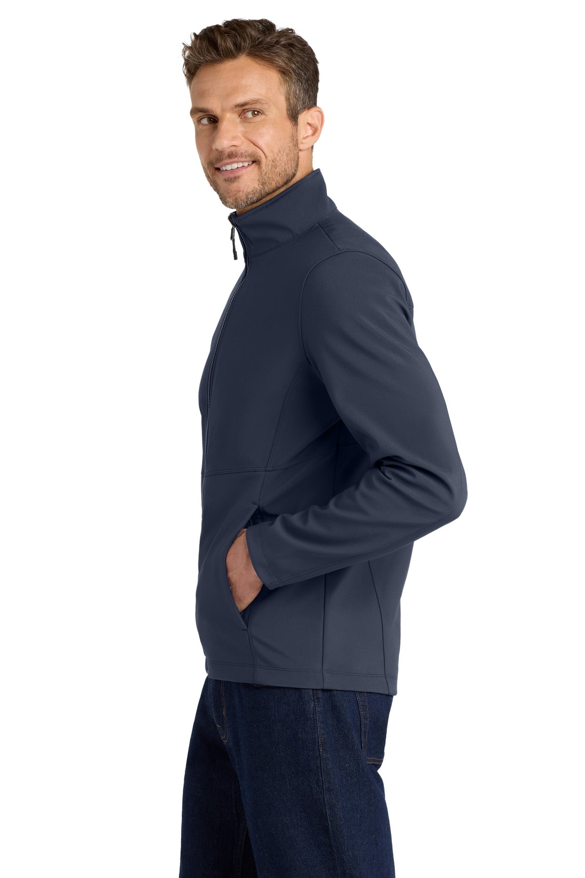 Port Authority Collective Soft Shell Jacket. J901 - River Blue Navy - side