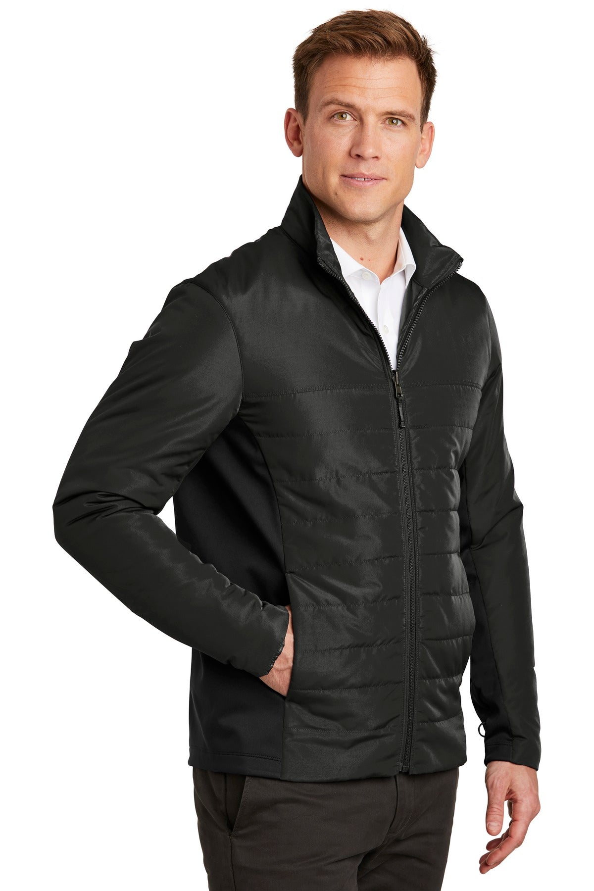 Port Authority Collective Insulated Jacket. J902 - Deep Black - three_q