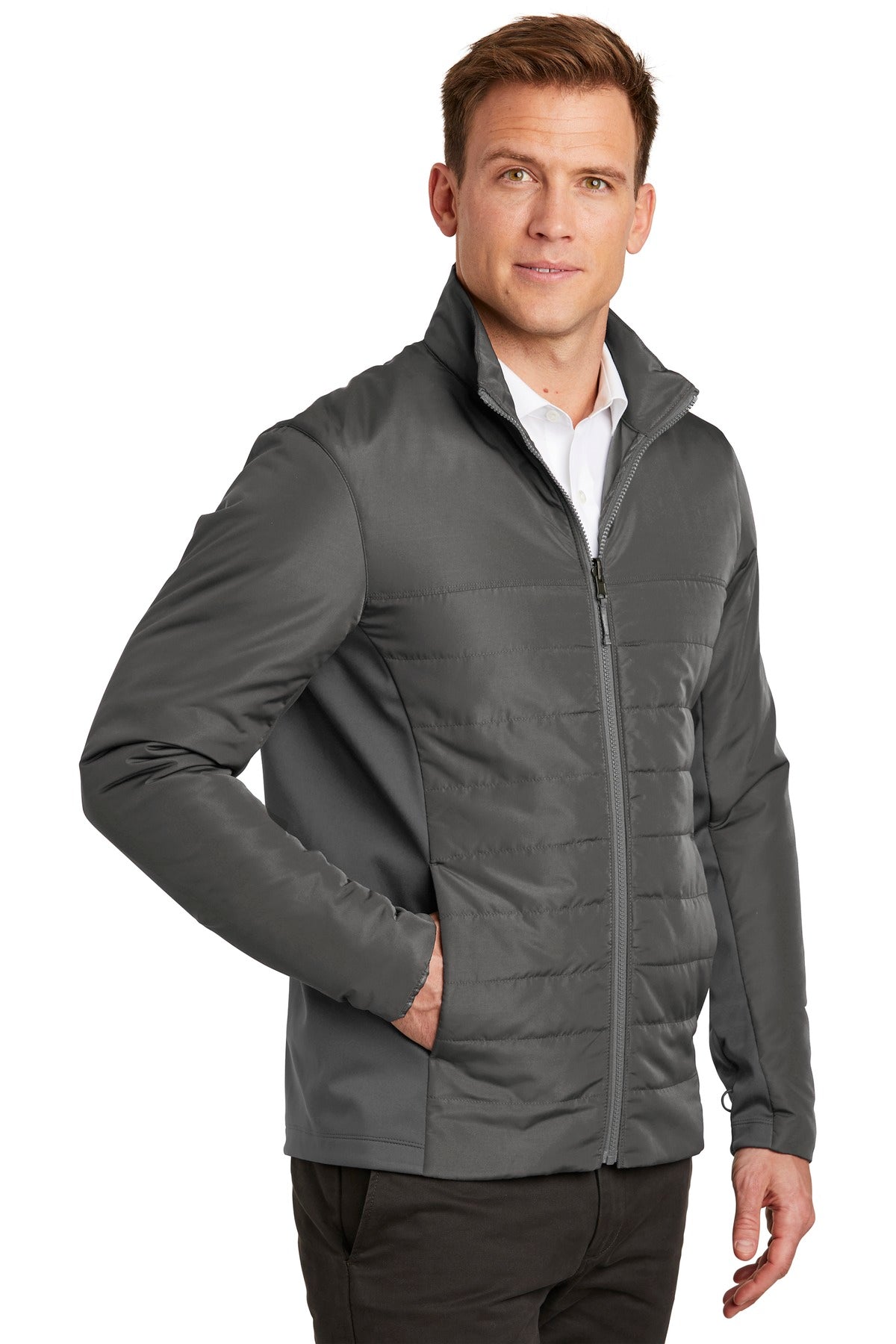 Port Authority Collective Insulated Jacket. J902 - Graphite - three_q