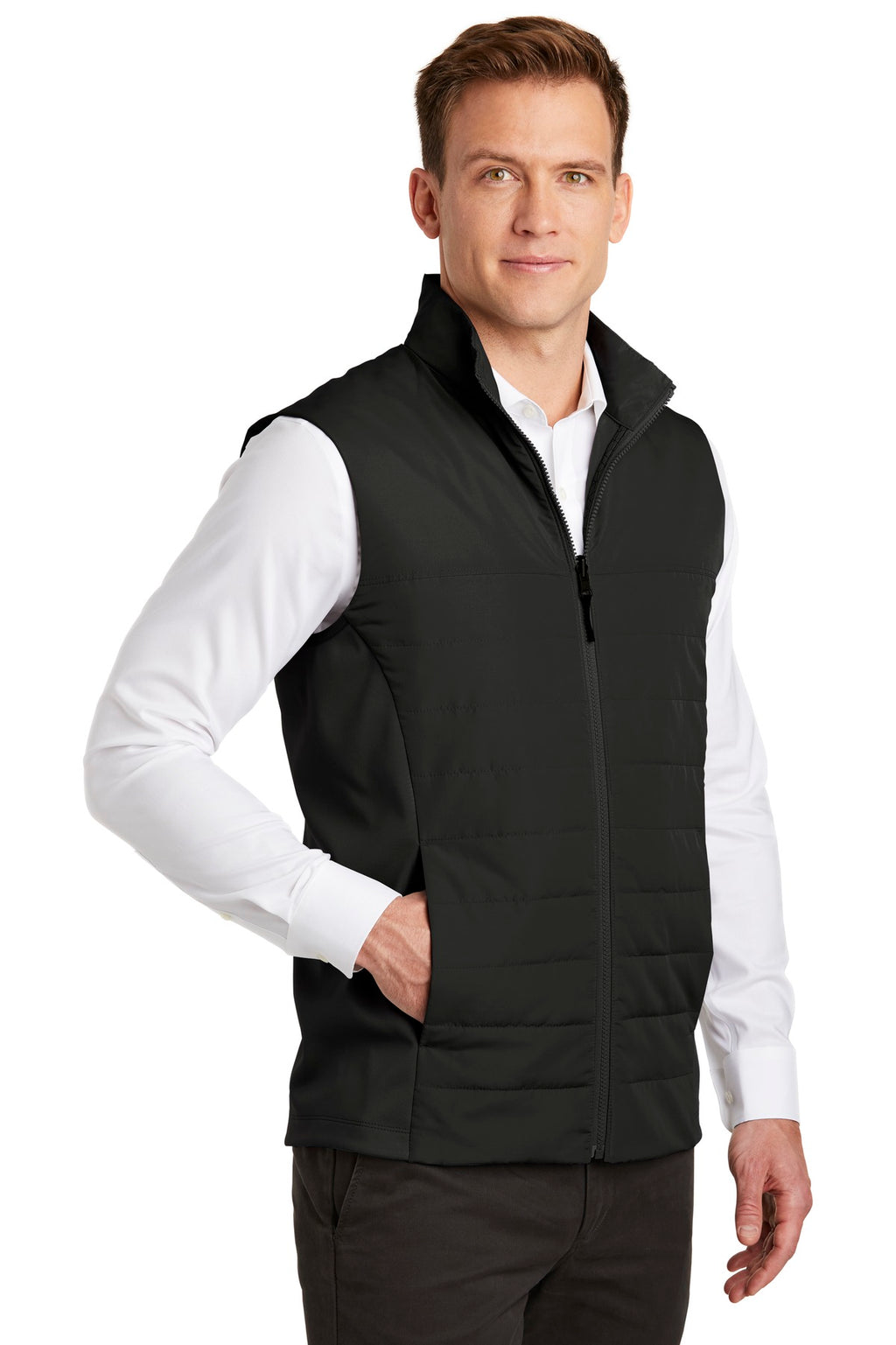 Port Authority Collective Insulated Vest. J903 - Deep Black - three_q
