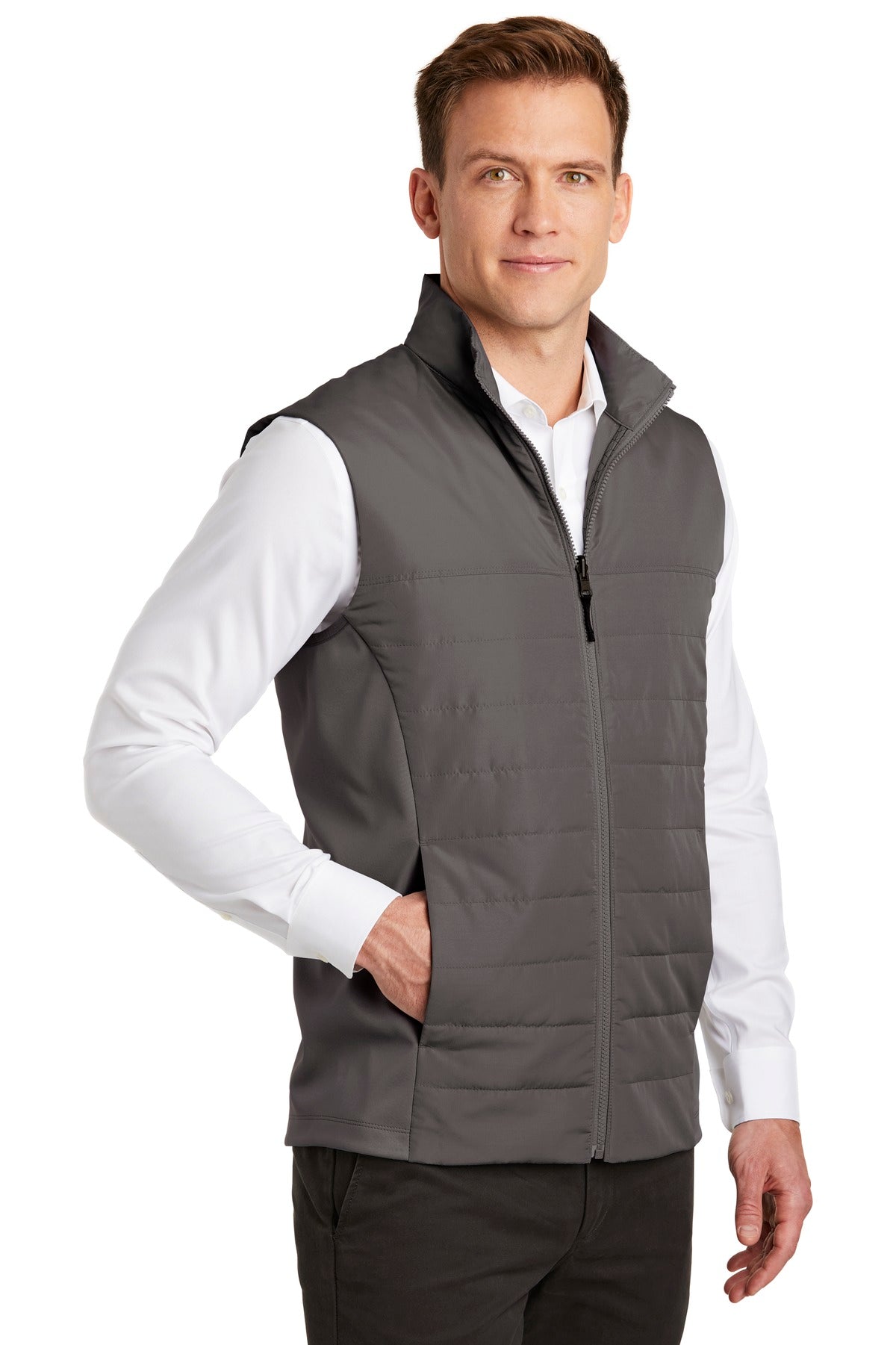 Port Authority Collective Insulated Vest. J903 - Graphite - three_q