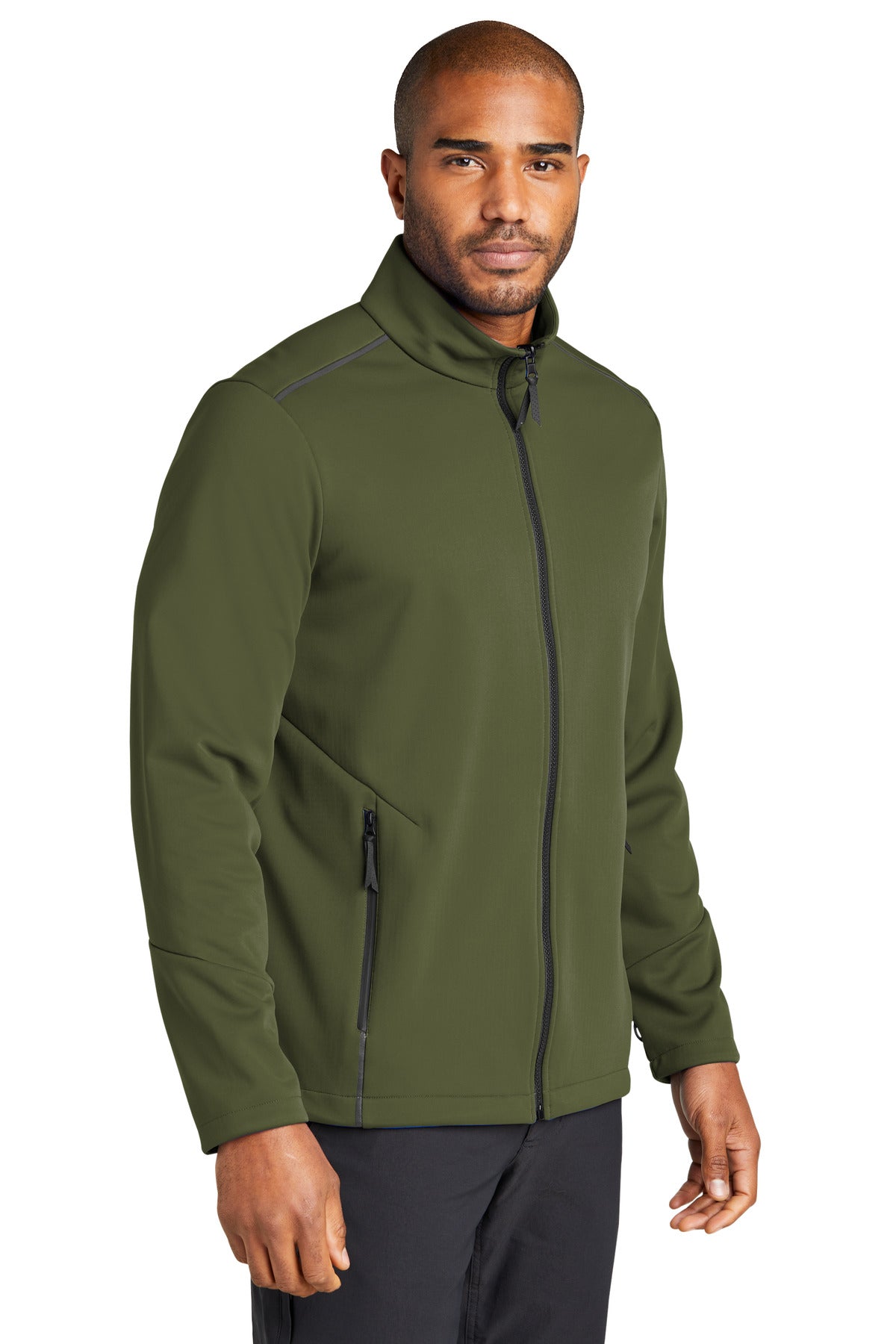 Port Authority Collective Tech Soft Shell Jacket J921 - Olive Green - three_q