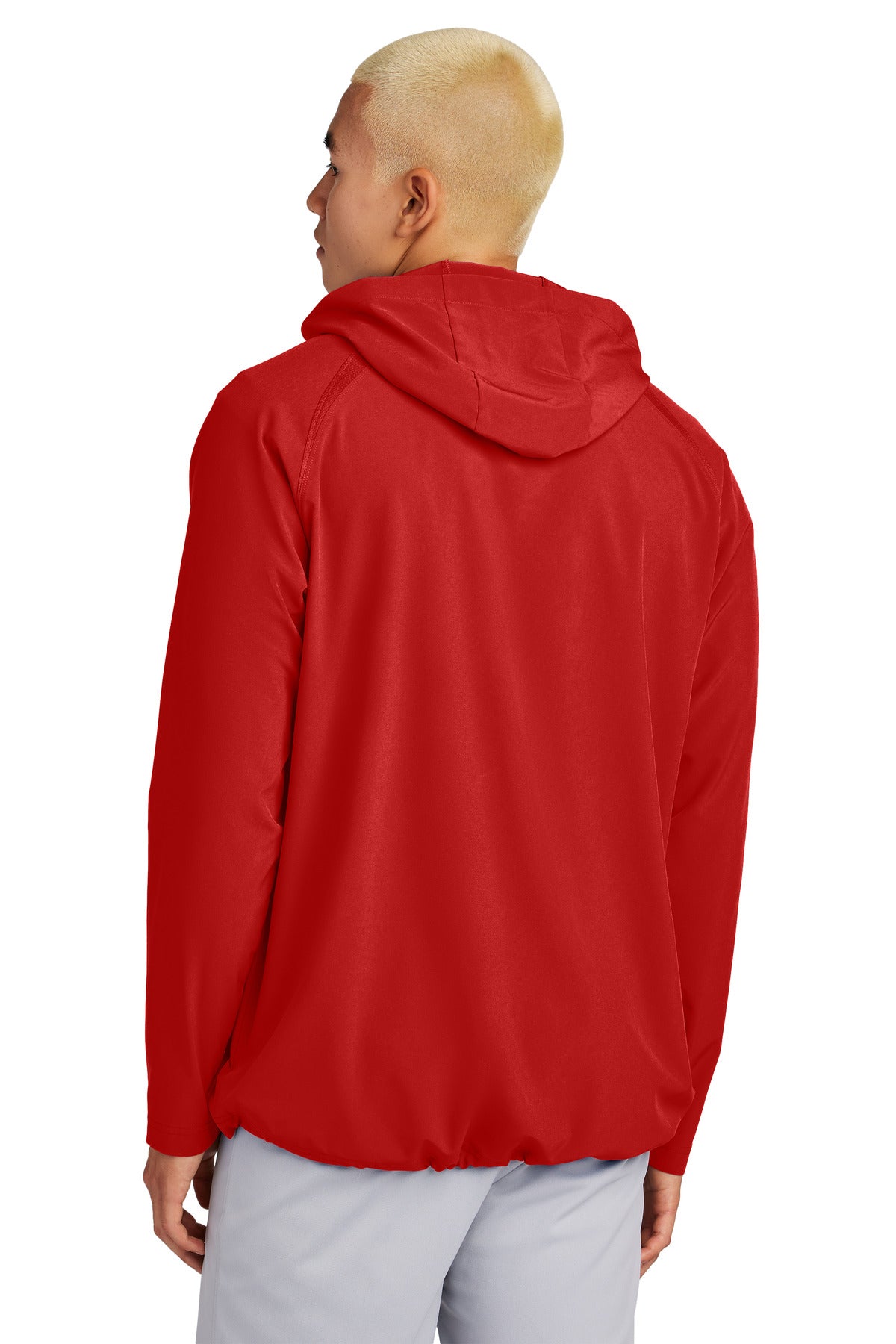 Sport-Tek Repeat 1/2-Zip Long Sleeve Hooded Jacket JST488 - Deep Red - back