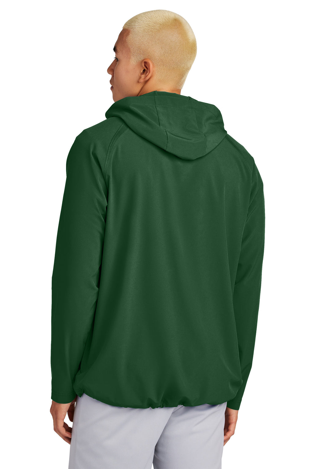 Sport-Tek Repeat 1/2-Zip Long Sleeve Hooded Jacket JST488 - Forest Green - back