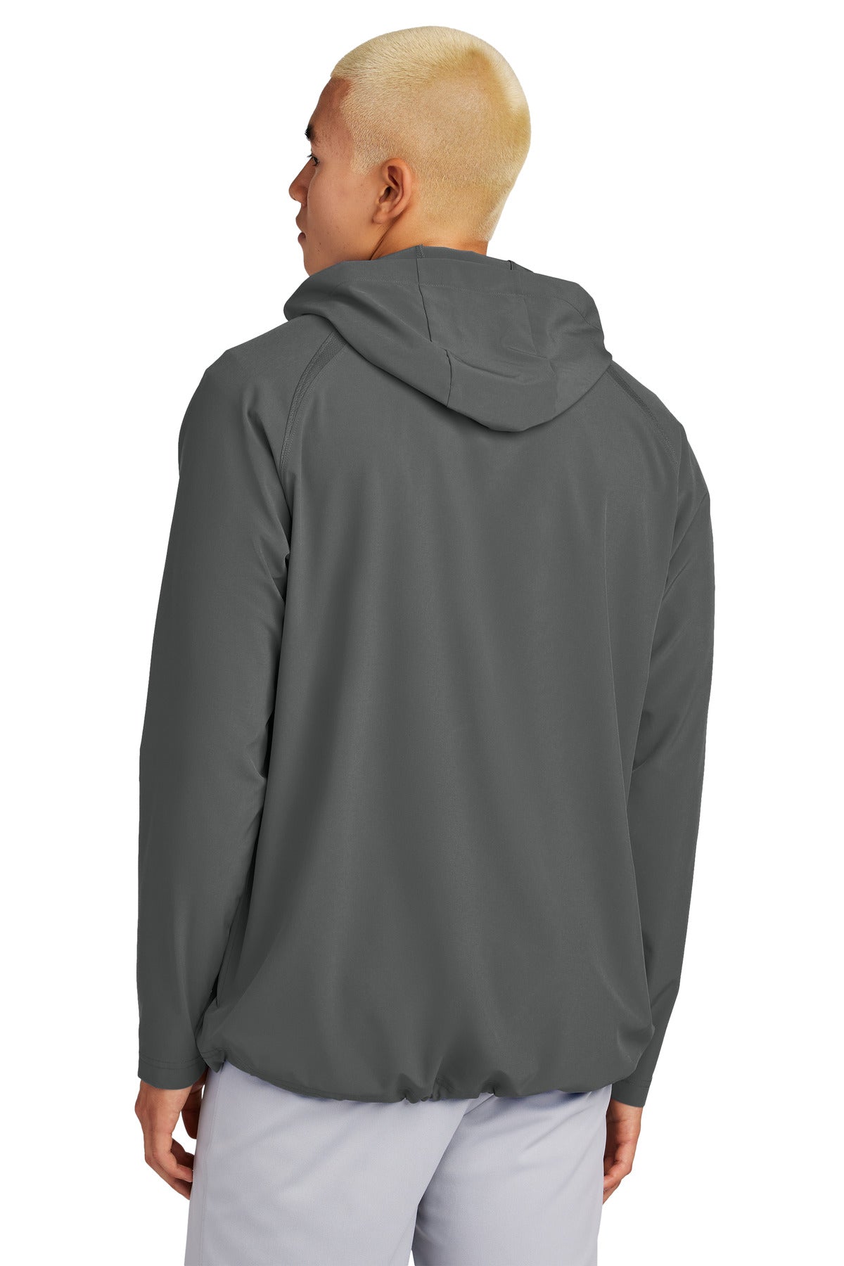 Sport-Tek Repeat 1/2-Zip Long Sleeve Hooded Jacket JST488 - Iron Grey - back