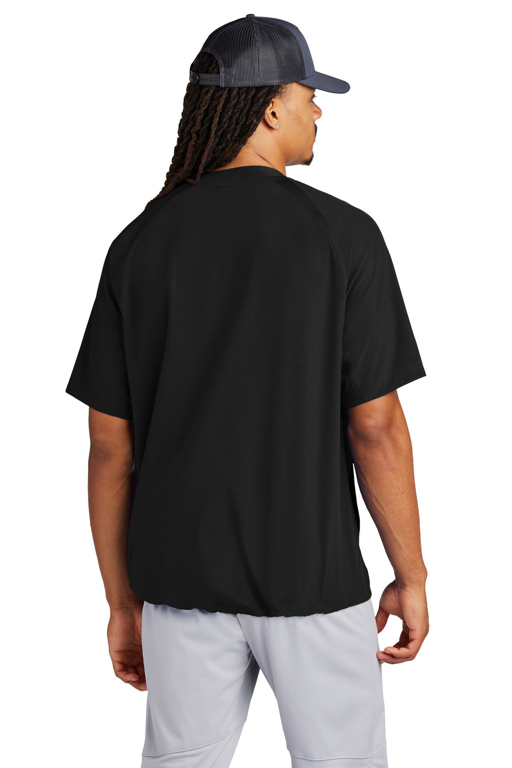 Sport-Tek Repeat 1/2-Zip Short Sleeve Jacket JST489 - Black - back