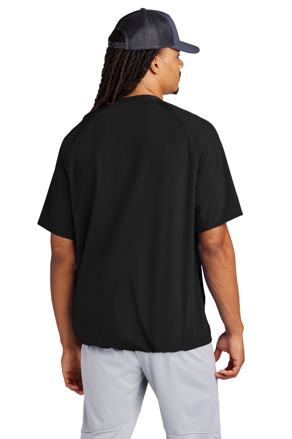 Sport-Tek Repeat 1/2-Zip Short Sleeve Jacket JST489 - Black - back