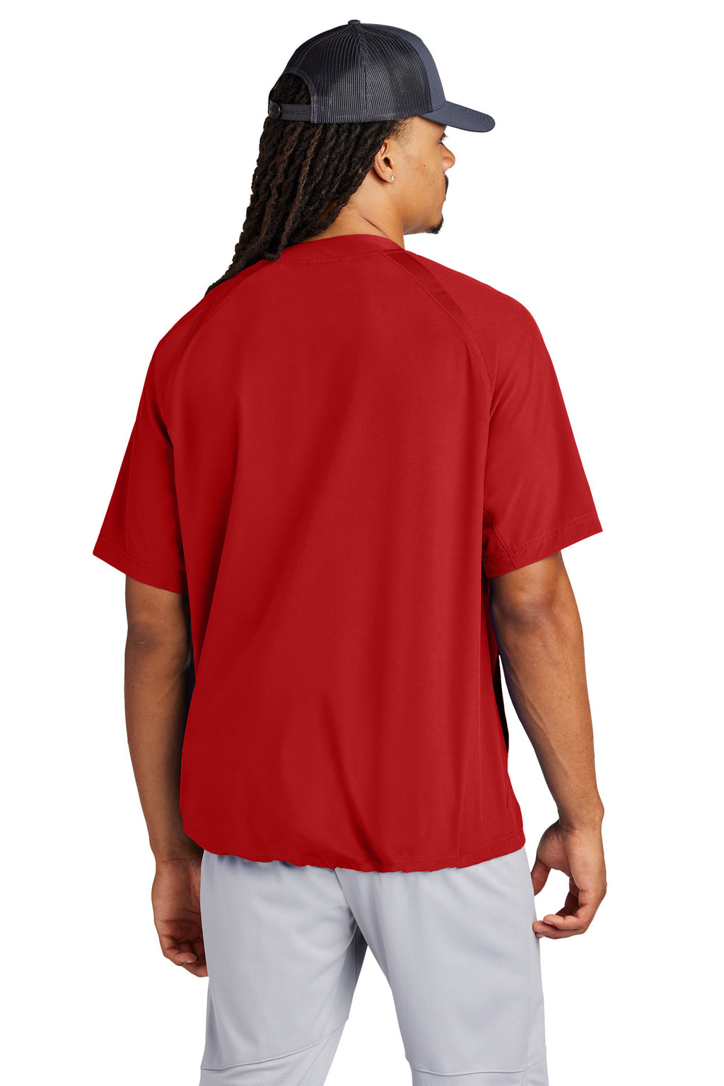 Sport-Tek Repeat 1/2-Zip Short Sleeve Jacket JST489 - Deep Red - back