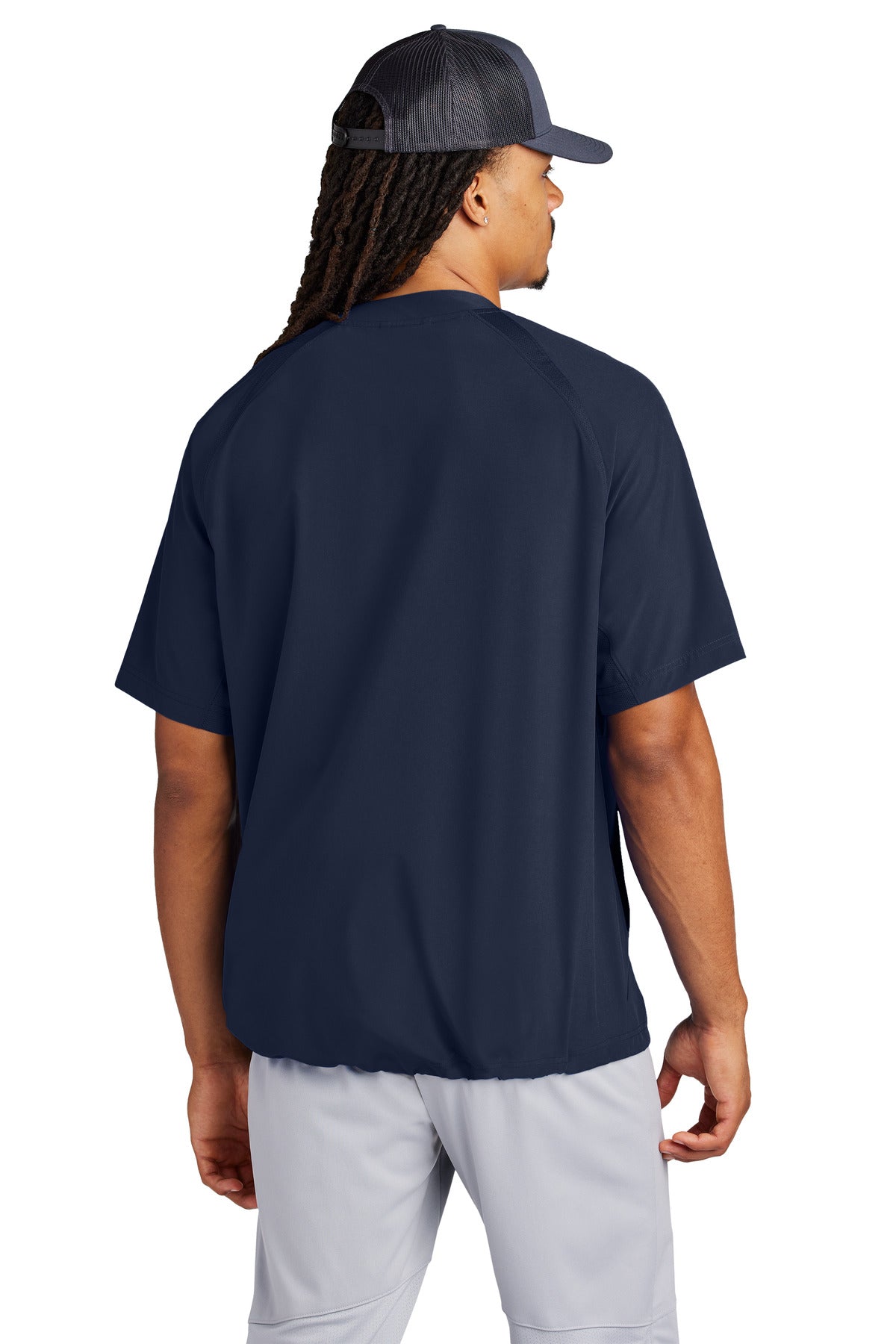 Sport-Tek Repeat 1/2-Zip Short Sleeve Jacket JST489 - True Navy - back