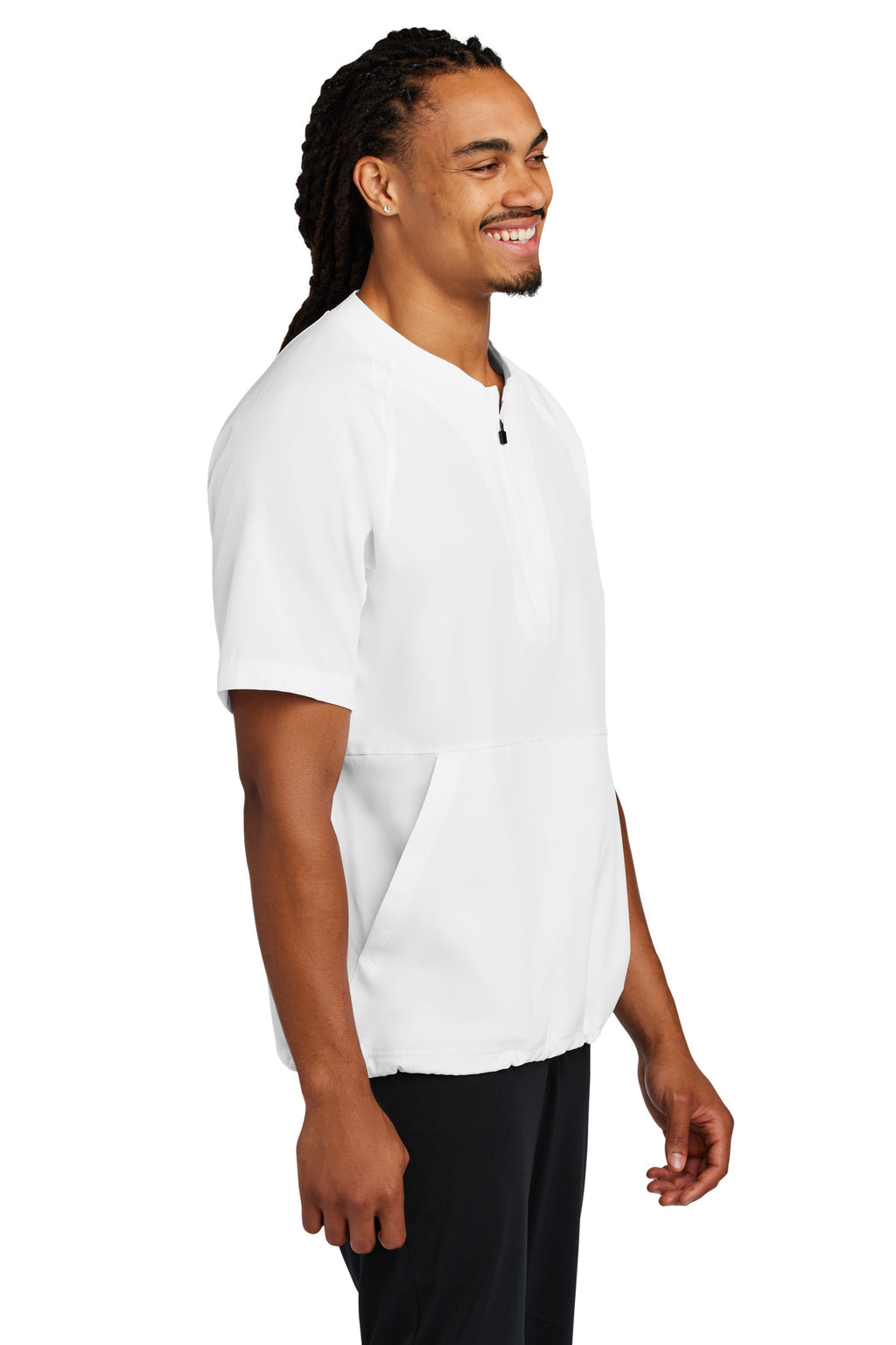 Sport-Tek Repeat 1/2-Zip Short Sleeve Jacket JST489 - White - side