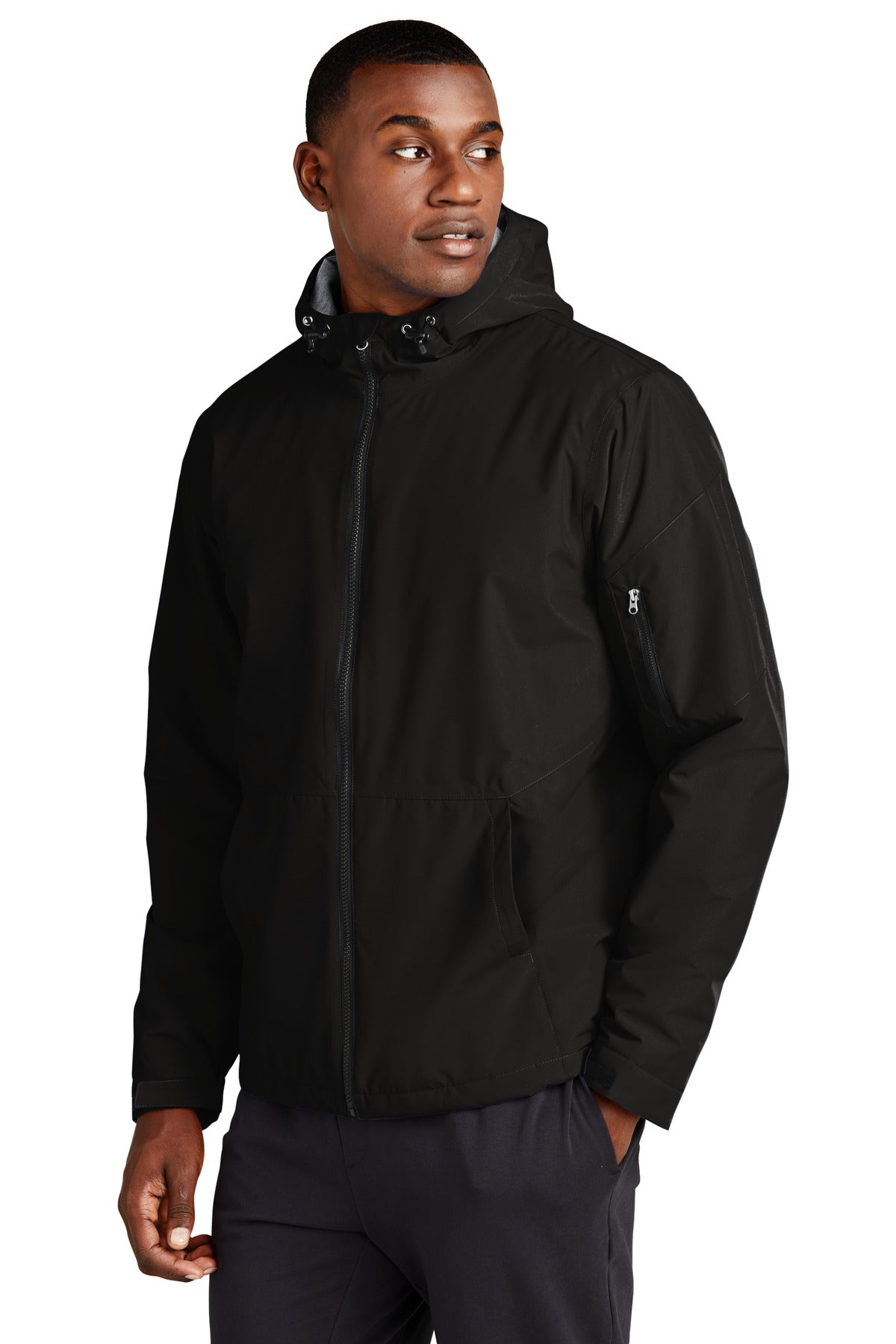 Sport-Tek Waterproof Insulated Jacket JST56 - Black - three_q