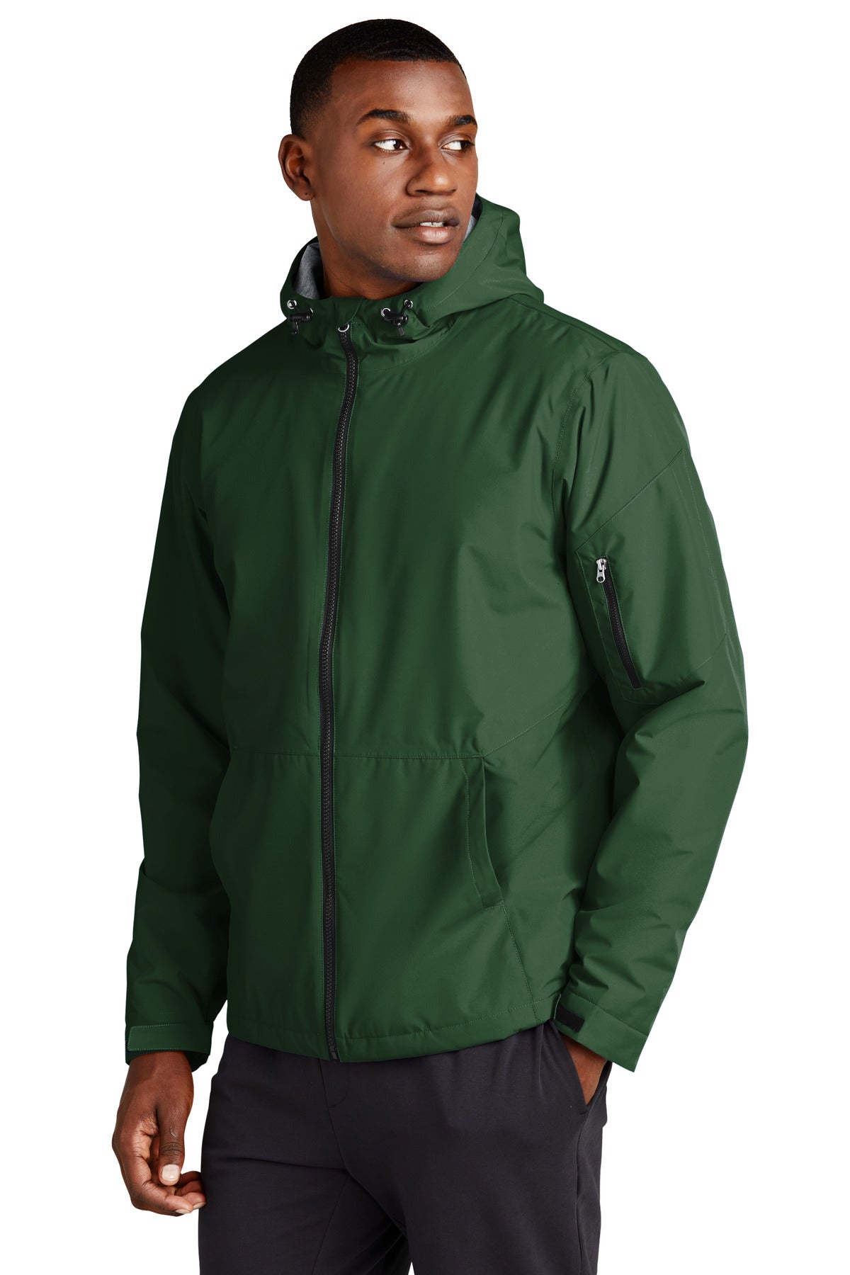 Sport-Tek Waterproof Insulated Jacket JST56 - Forest Green - three_q