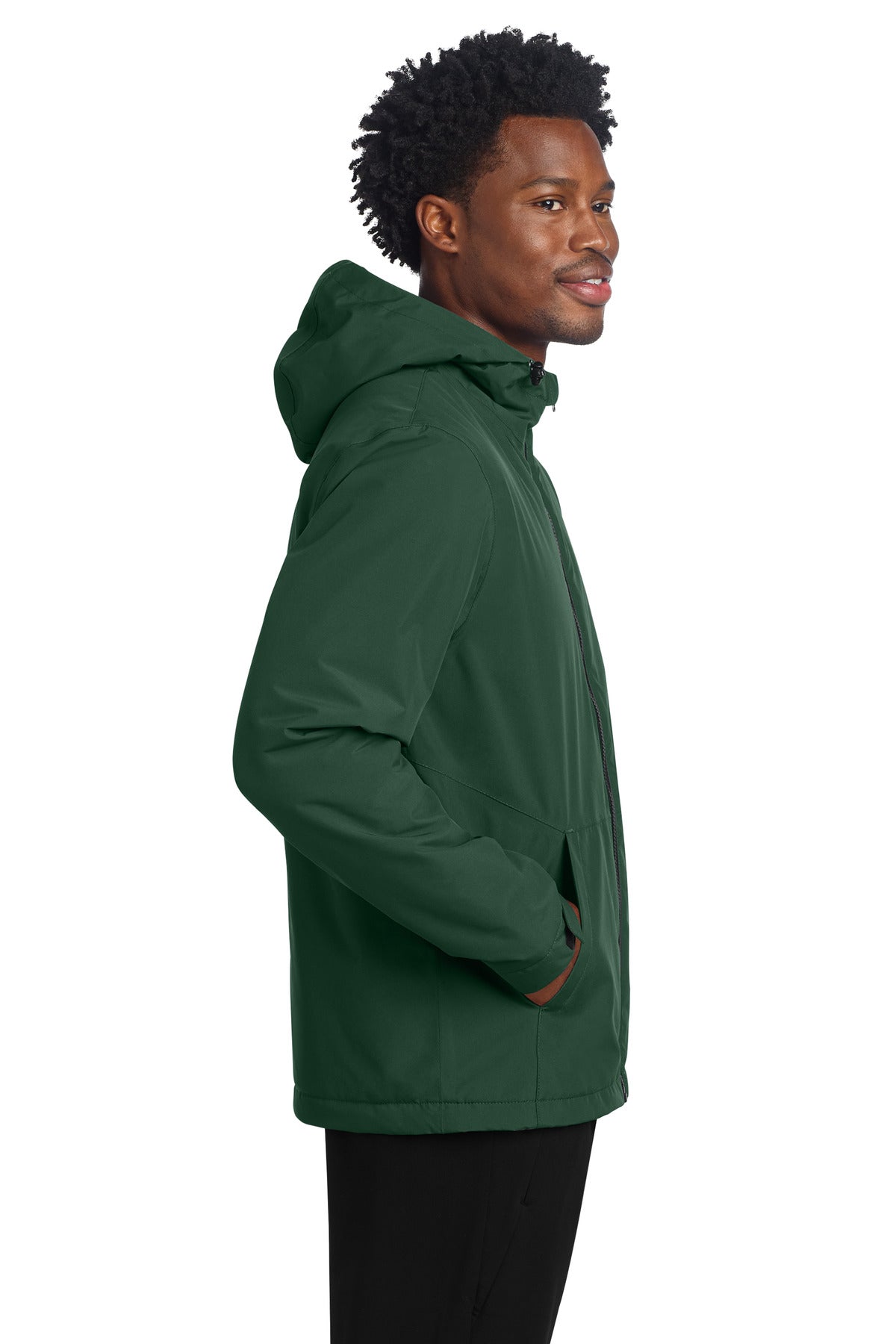 Sport-Tek Waterproof Insulated Jacket JST56 - Forest Green - side
