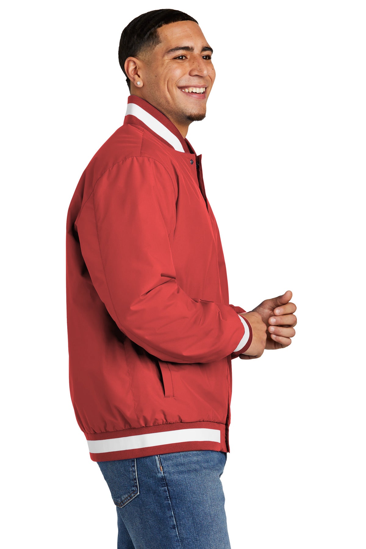 Sport-Tek Insulated Varsity Jacket JST58 - Deep Red - side