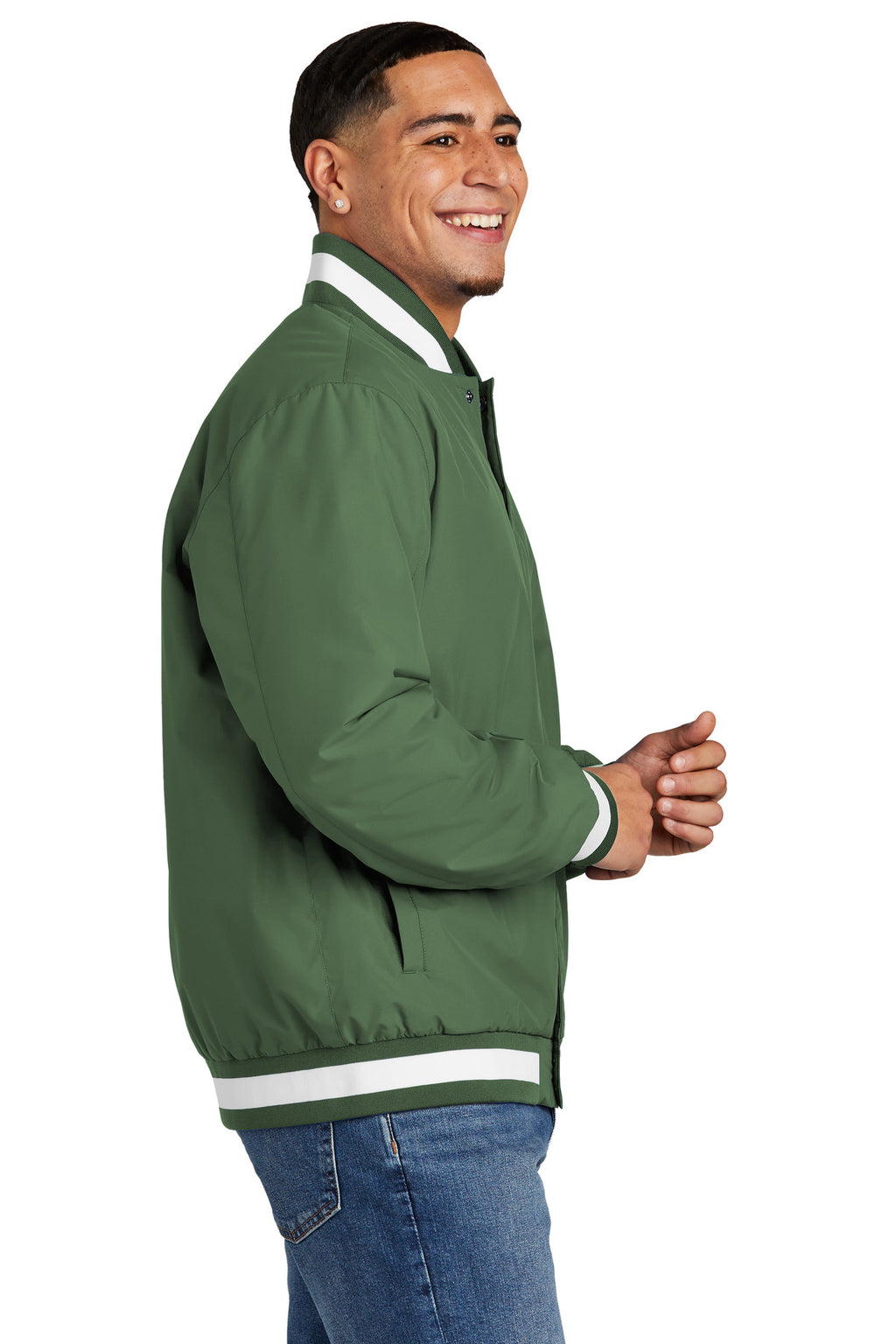 Sport-Tek Insulated Varsity Jacket JST58 - Forest Green - side