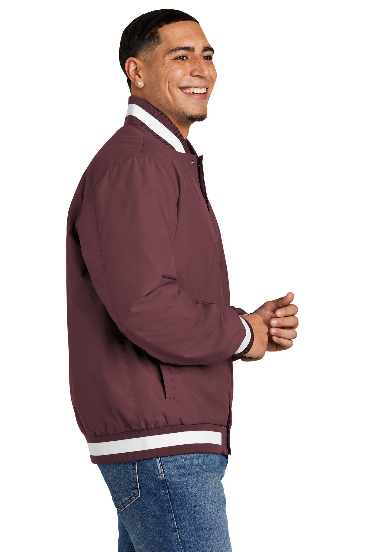 Sport-Tek Insulated Varsity Jacket JST58 - Maroon - side