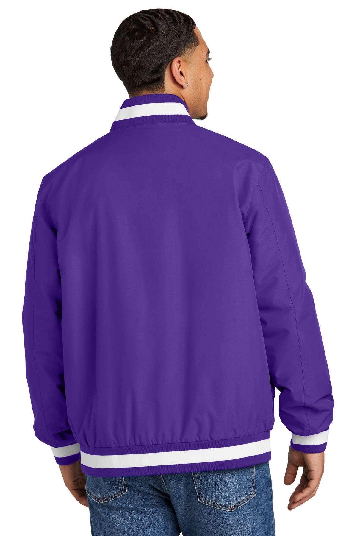 Sport-Tek Insulated Varsity Jacket JST58 - Purple - back