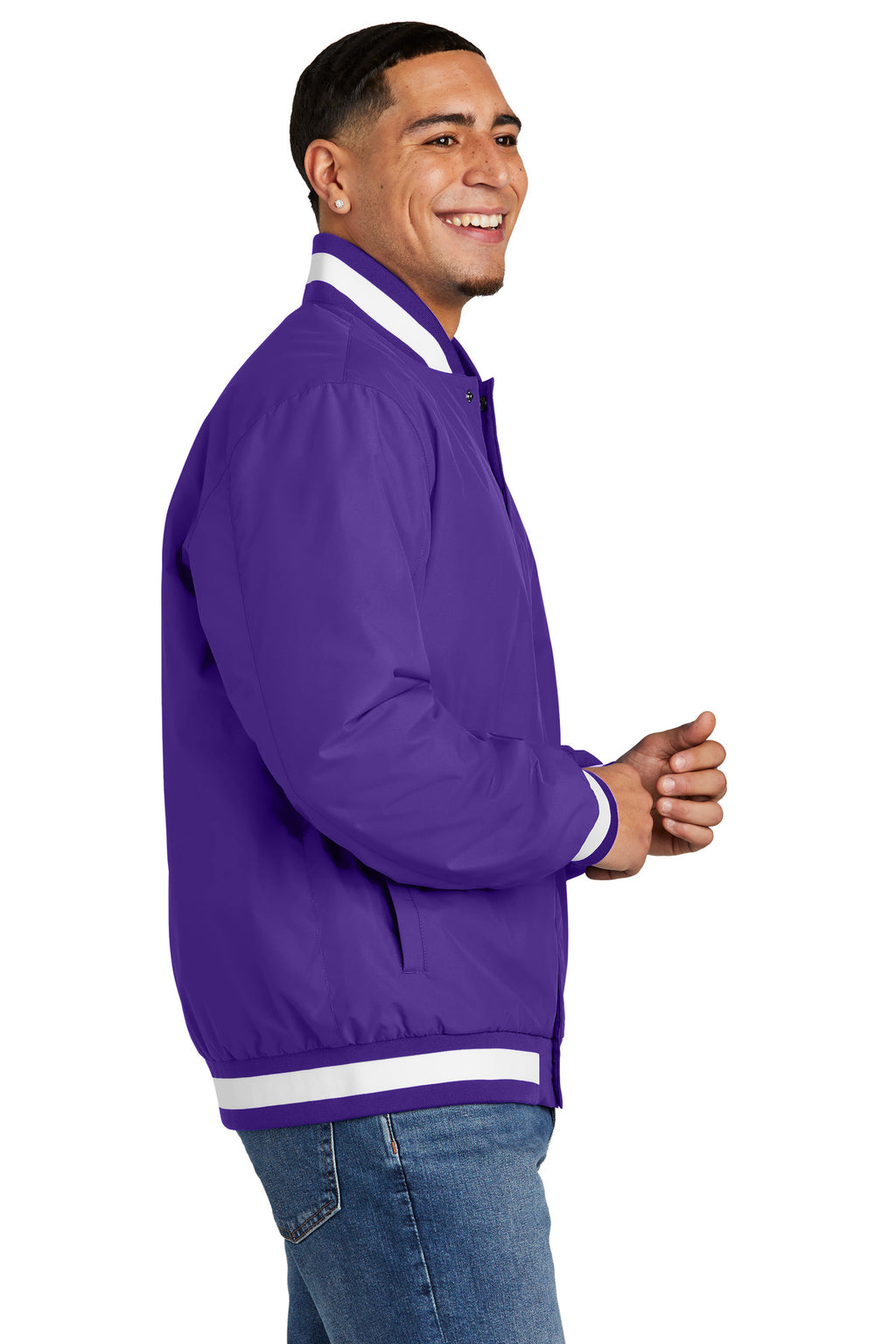 Sport-Tek Insulated Varsity Jacket JST58 - Purple - side
