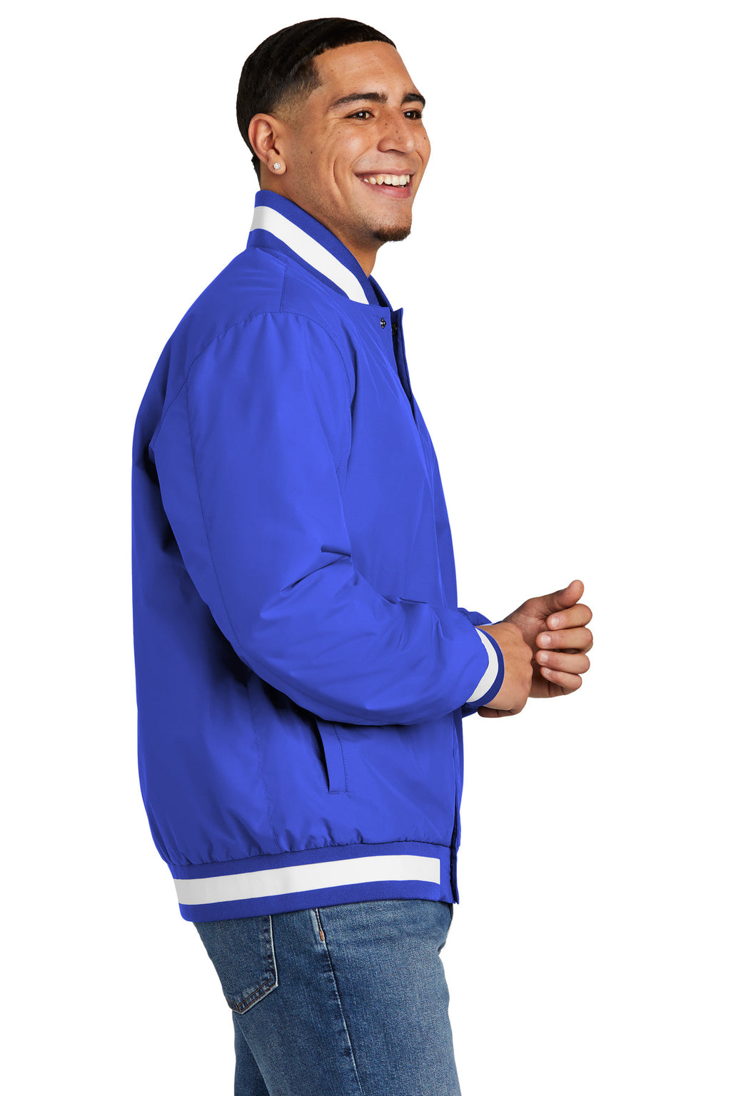 Sport-Tek Insulated Varsity Jacket JST58 - True Royal - side