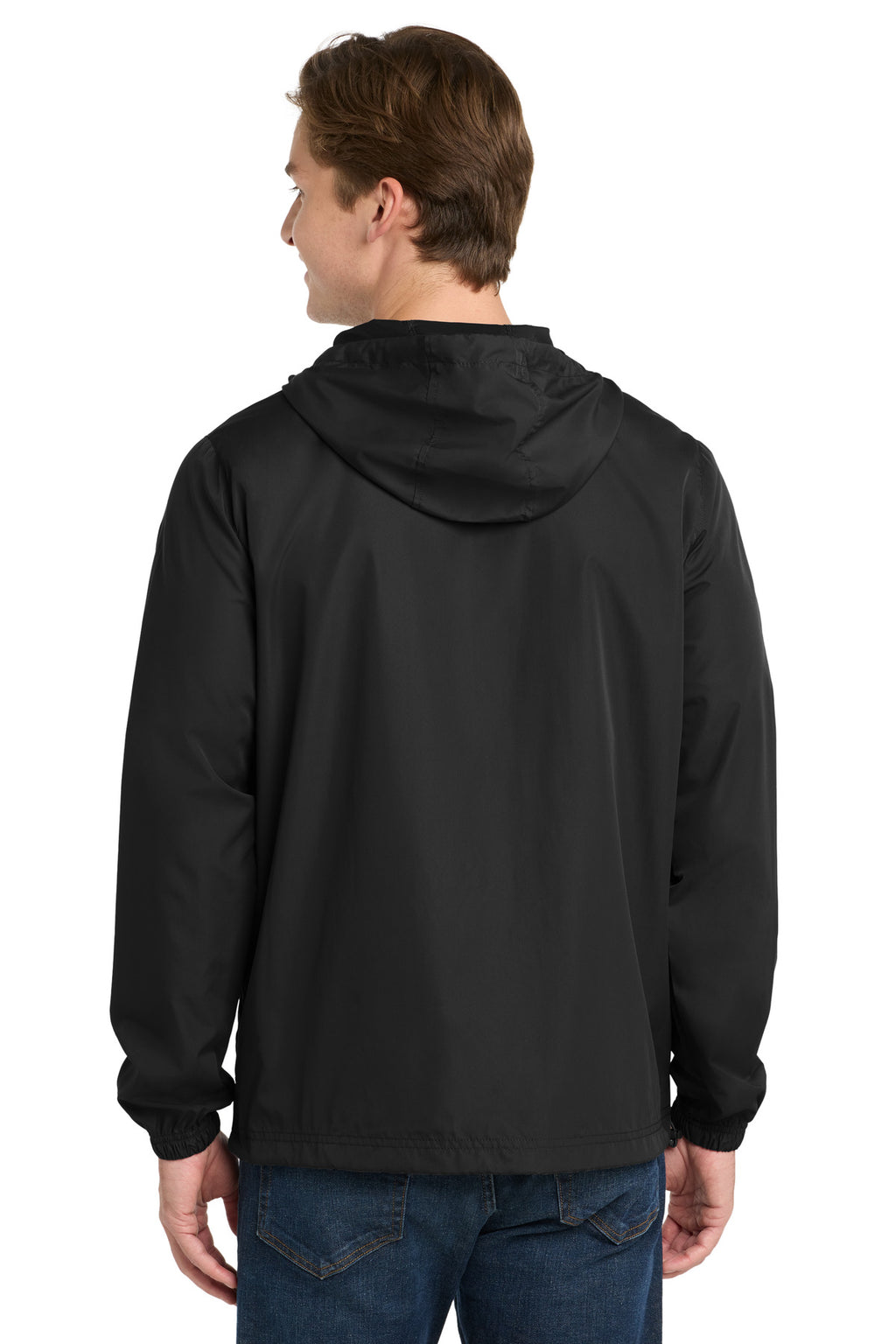 Sport-Tek Packable Anorak. JST66 - Black - back