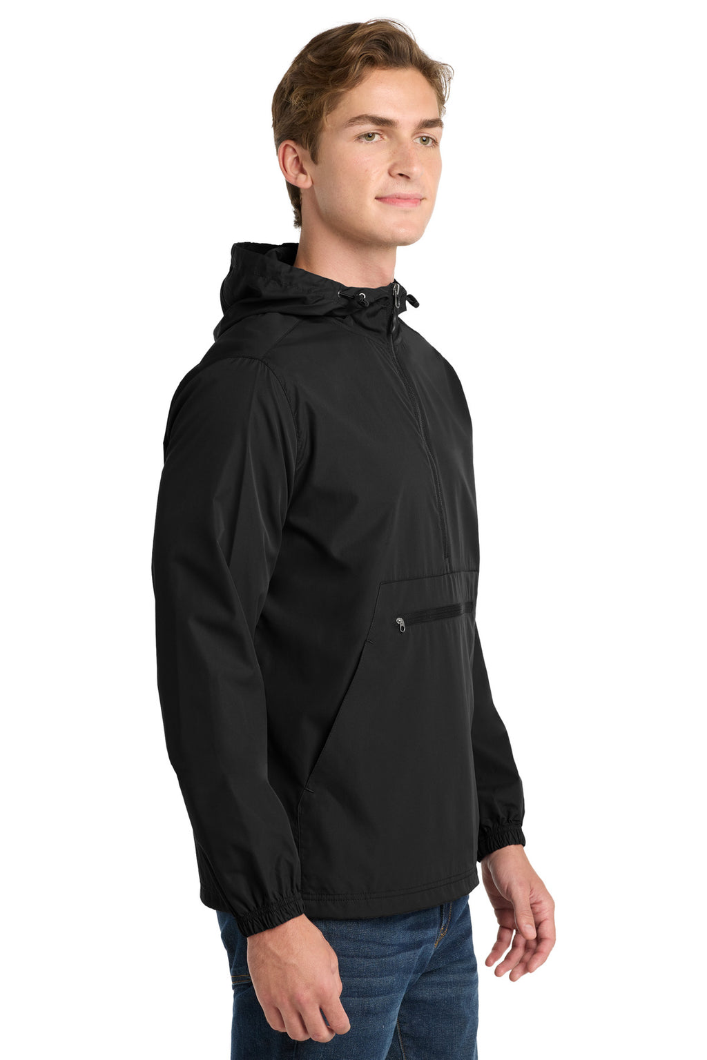 Sport-Tek Packable Anorak. JST66 - Black - side