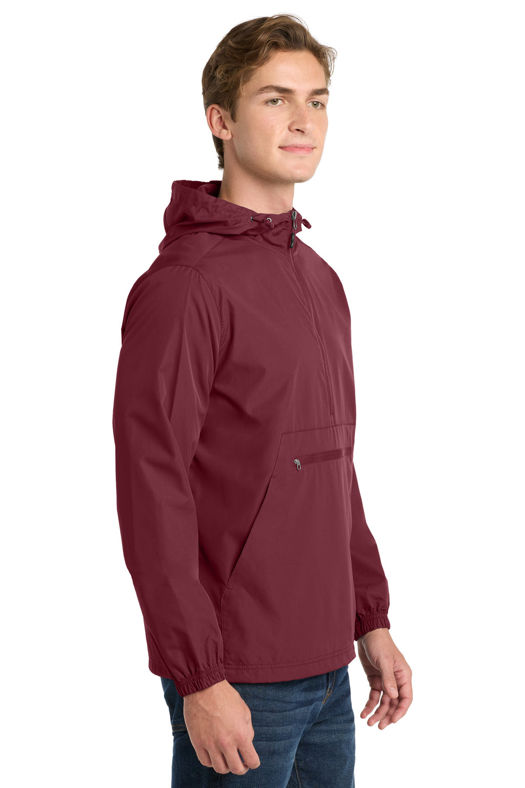 Sport-Tek Packable Anorak. JST66 - Maroon - side