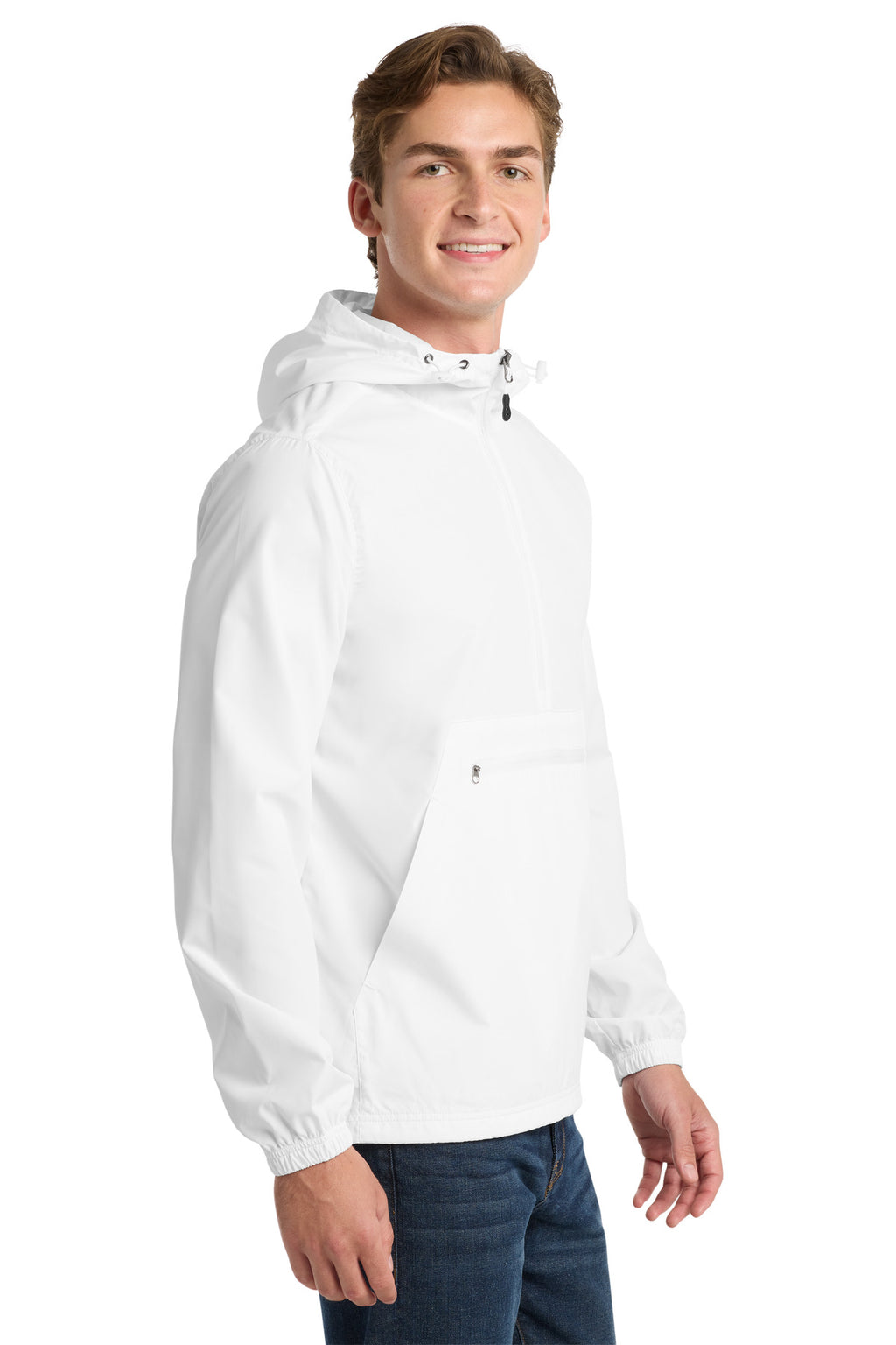 Sport-Tek Packable Anorak. JST66 - White - side