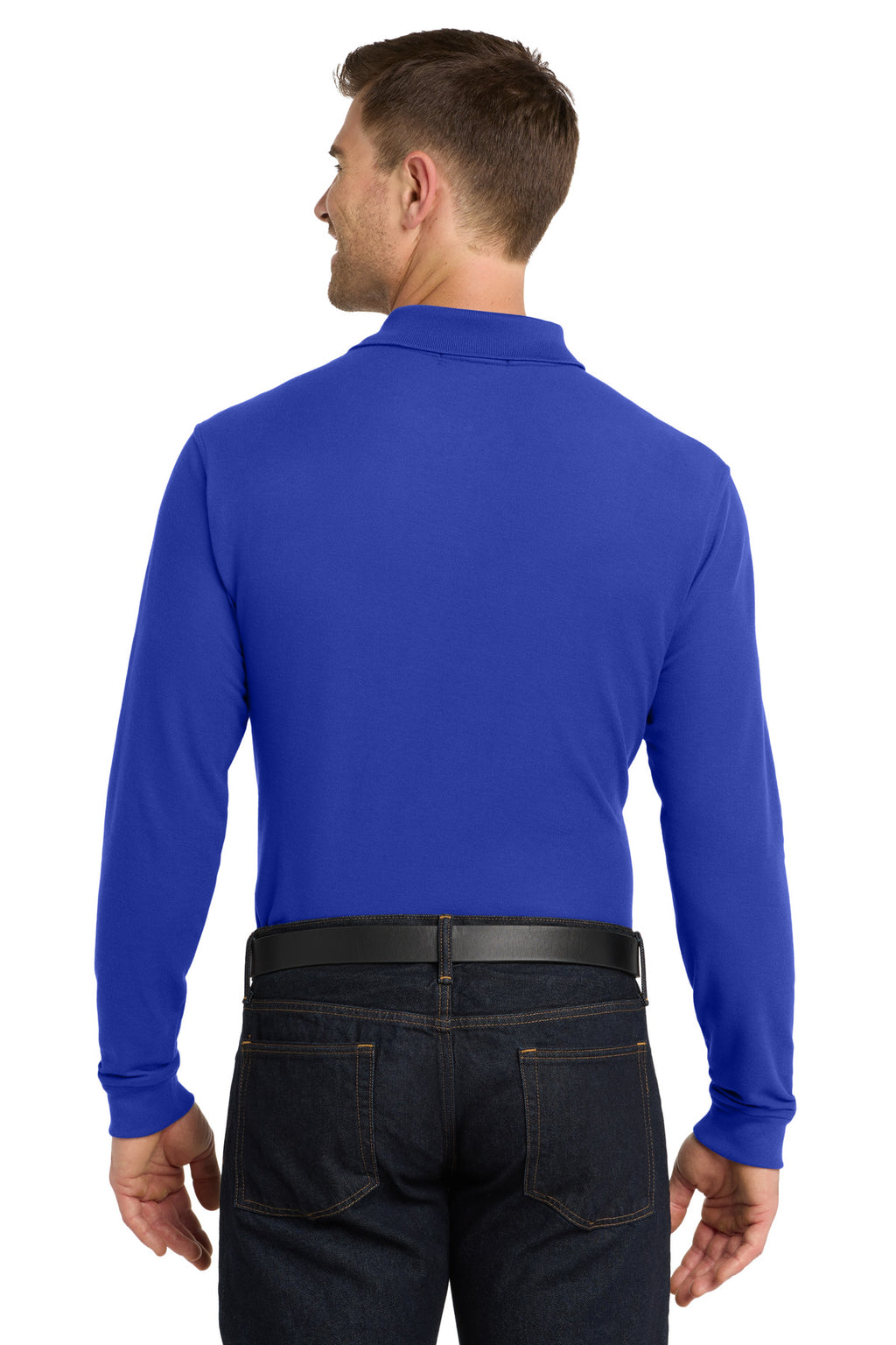 Port Authority Long Sleeve Core Classic Pique Polo. K100LS - True Royal - back
