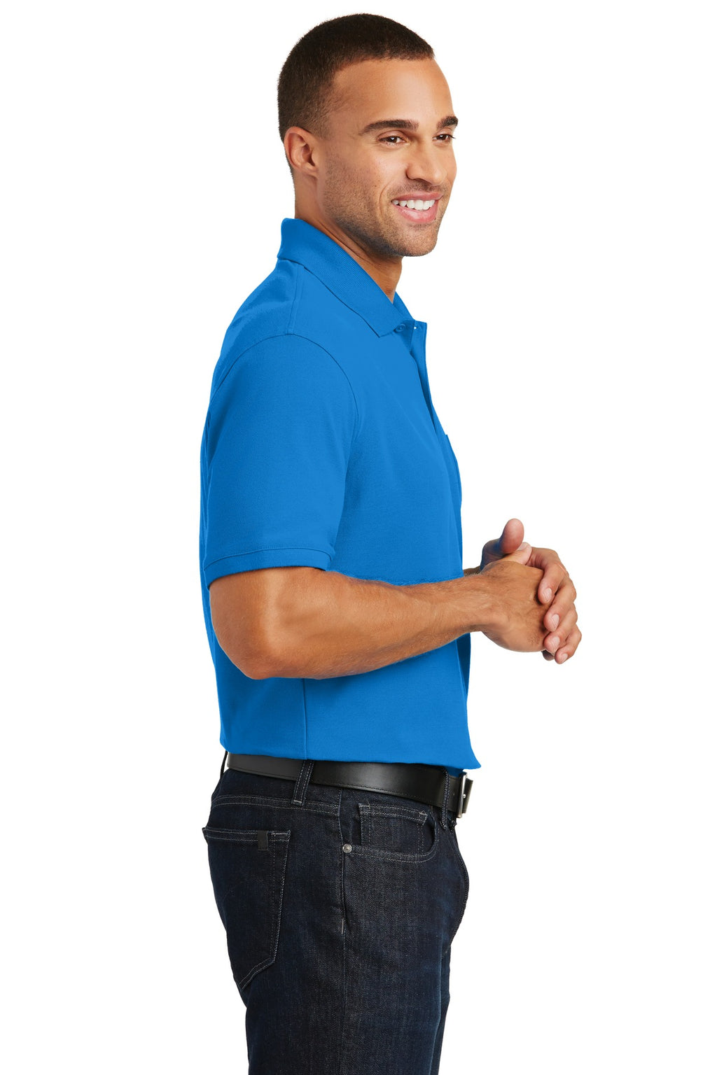 Port Authority Core Classic Pique Pocket Polo. K100P - Coastal Blue - side