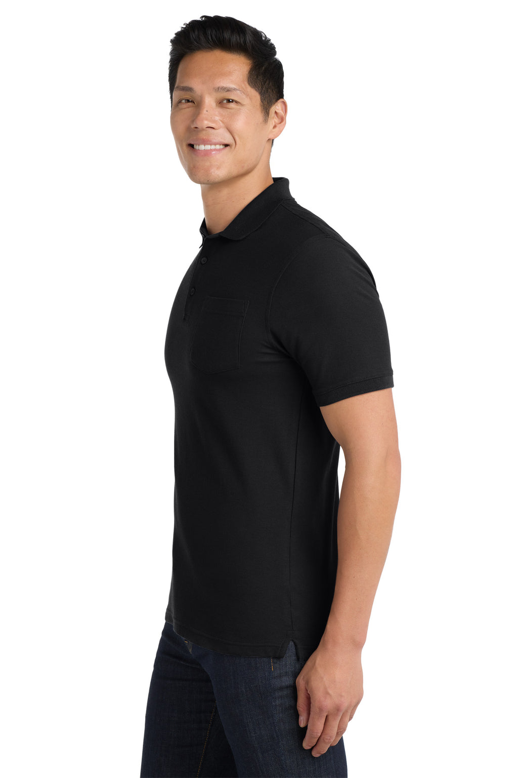 Port Authority Core Classic Pique Pocket Polo. K100P - Deep Black - side