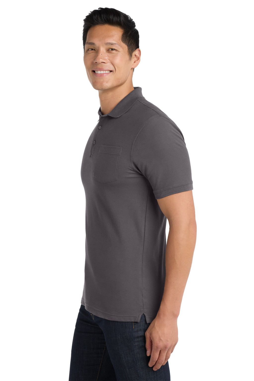 Port Authority Core Classic Pique Pocket Polo. K100P - Graphite - side
