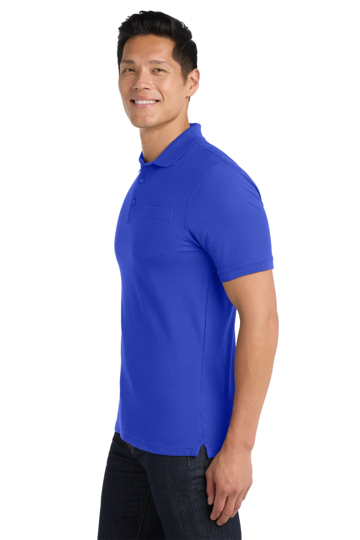 Port Authority Core Classic Pique Pocket Polo. K100P - True Royal - side