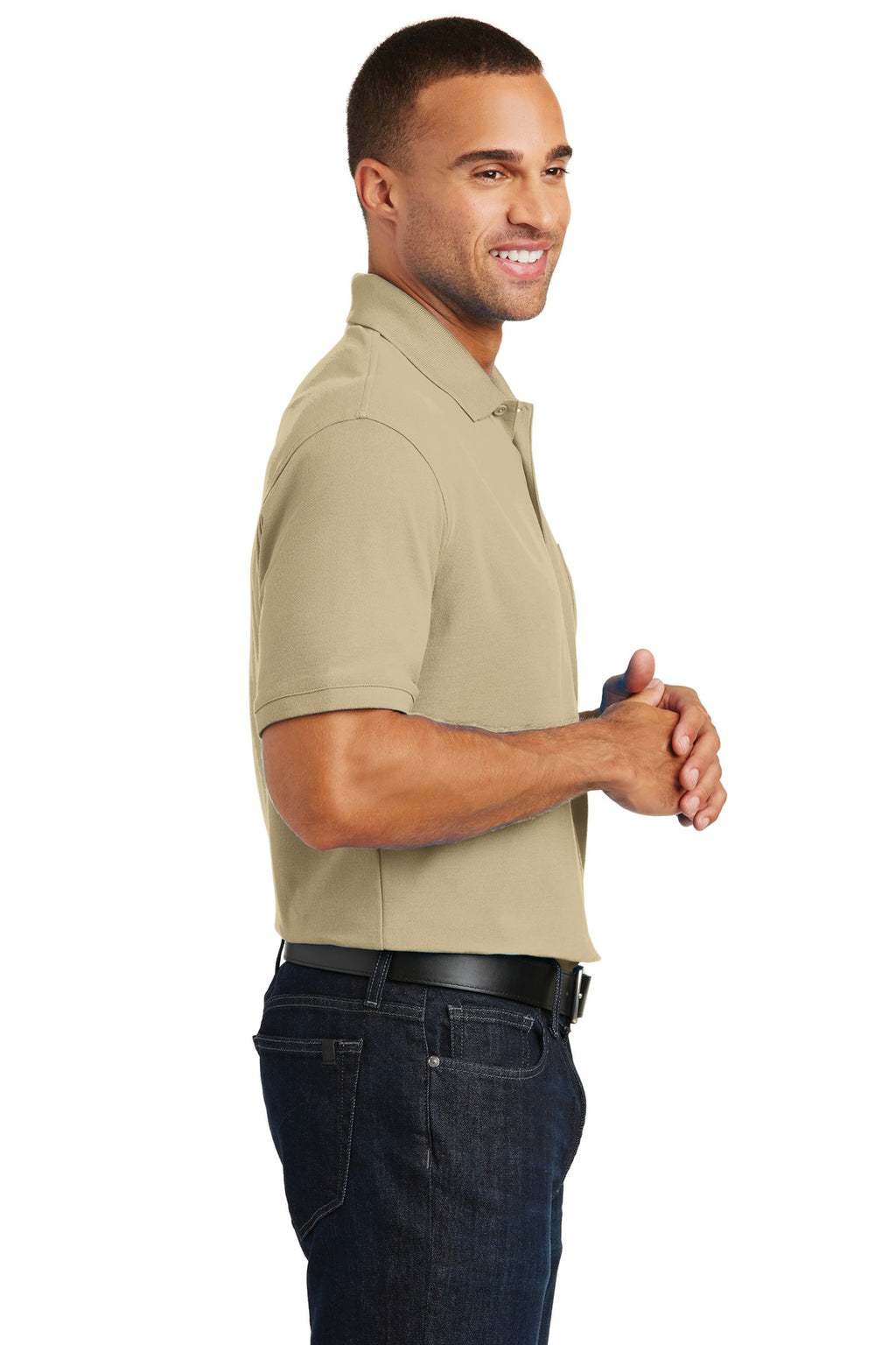 Port Authority Core Classic Pique Pocket Polo. K100P - Wheat - side