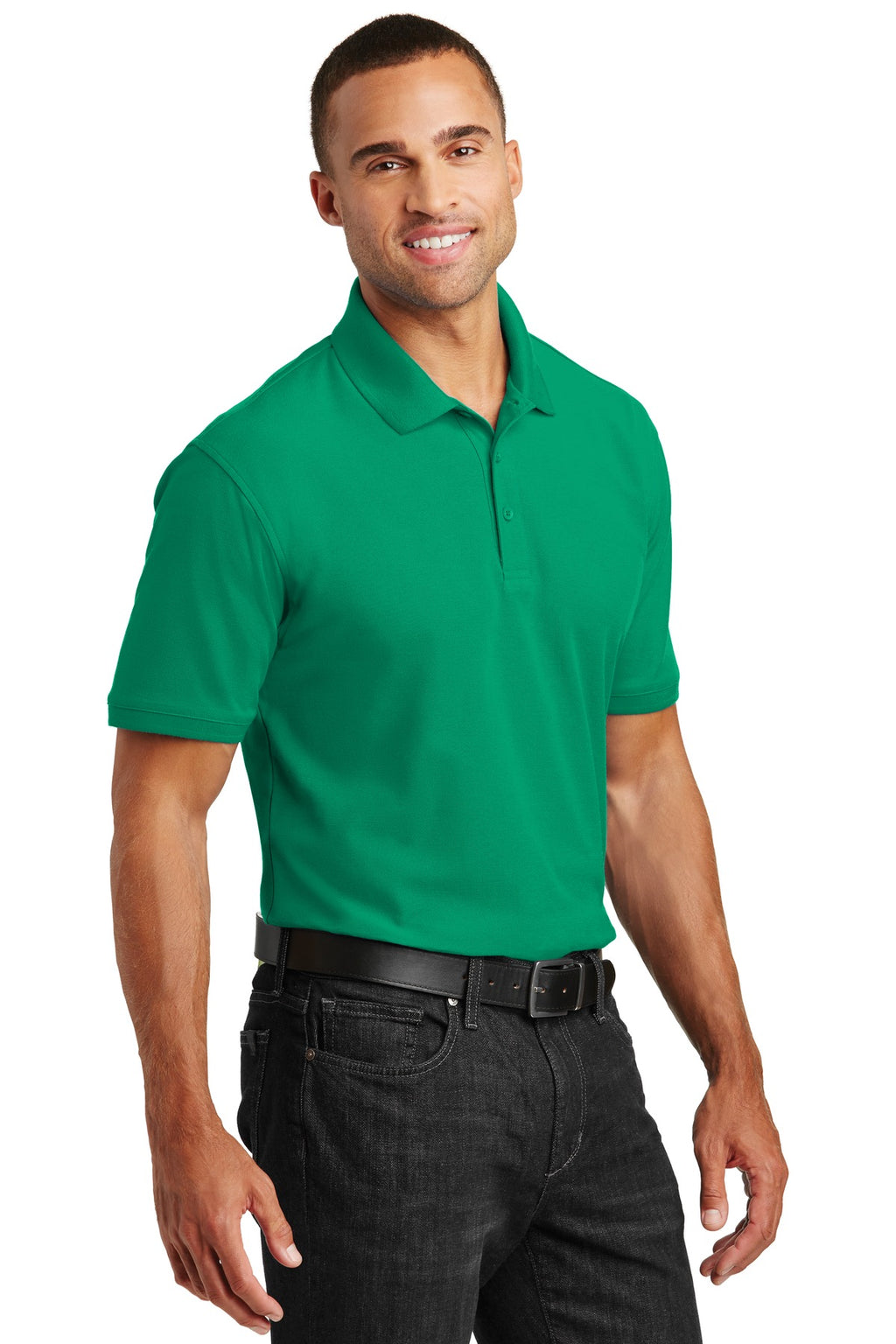 Port Authority Core Classic Pique Polo. K100 - Bright Kelly Green - three_q