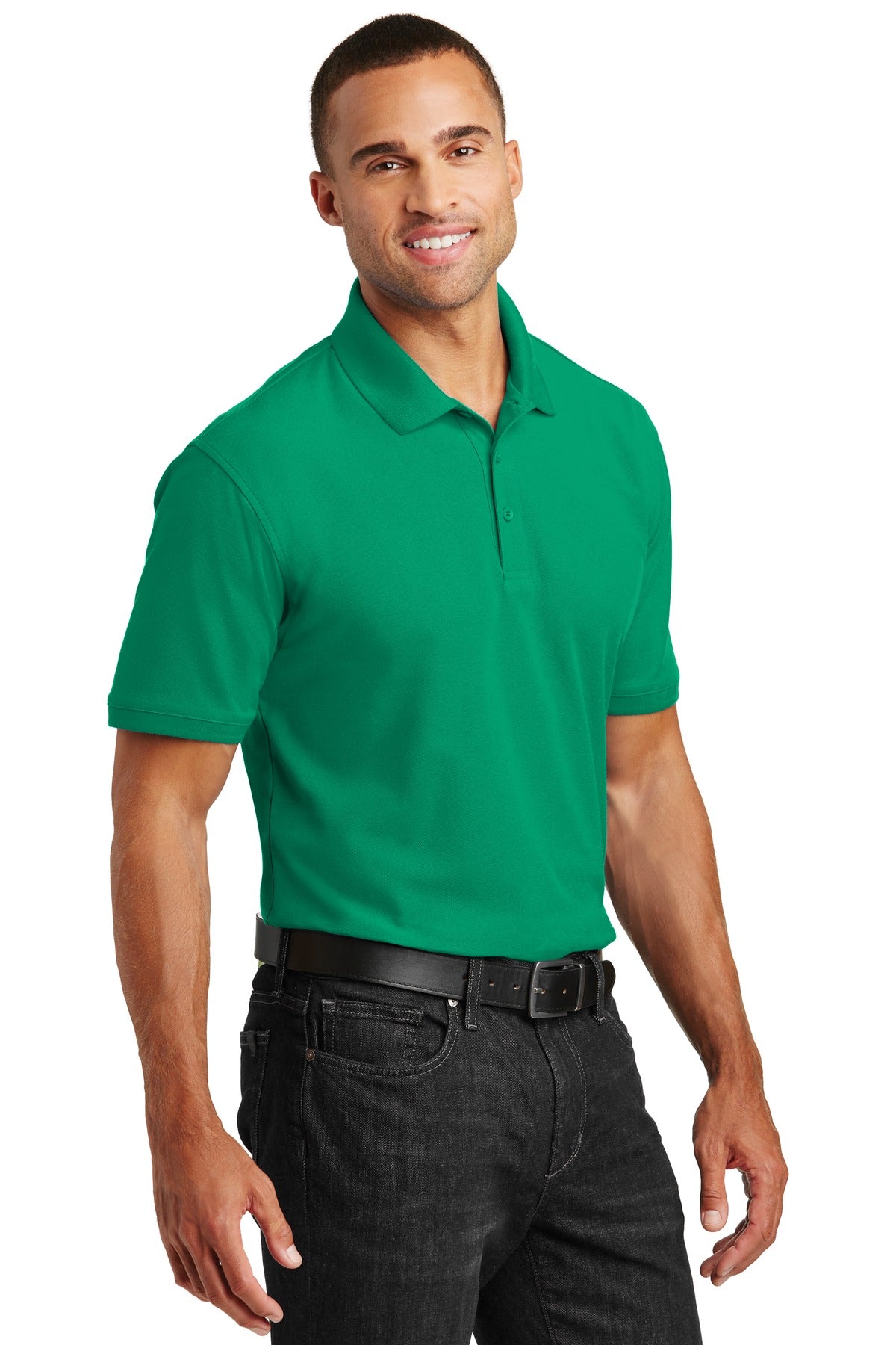 Port Authority Core Classic Pique Polo. K100 - Bright Kelly Green - three_q