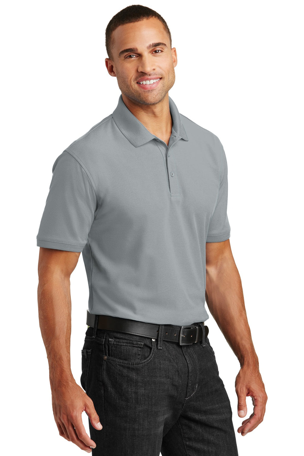 Port Authority Core Classic Pique Polo. K100 - Gusty Grey - three_q
