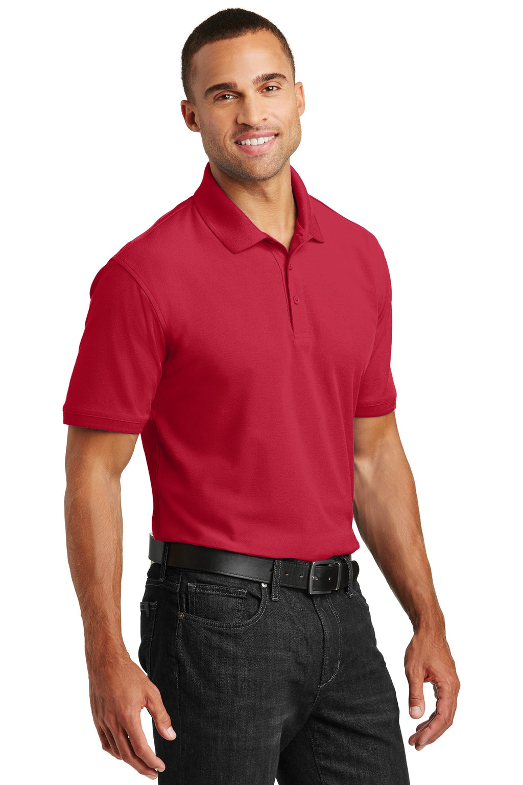 Port Authority Core Classic Pique Polo. K100 - Rich Red - three_q