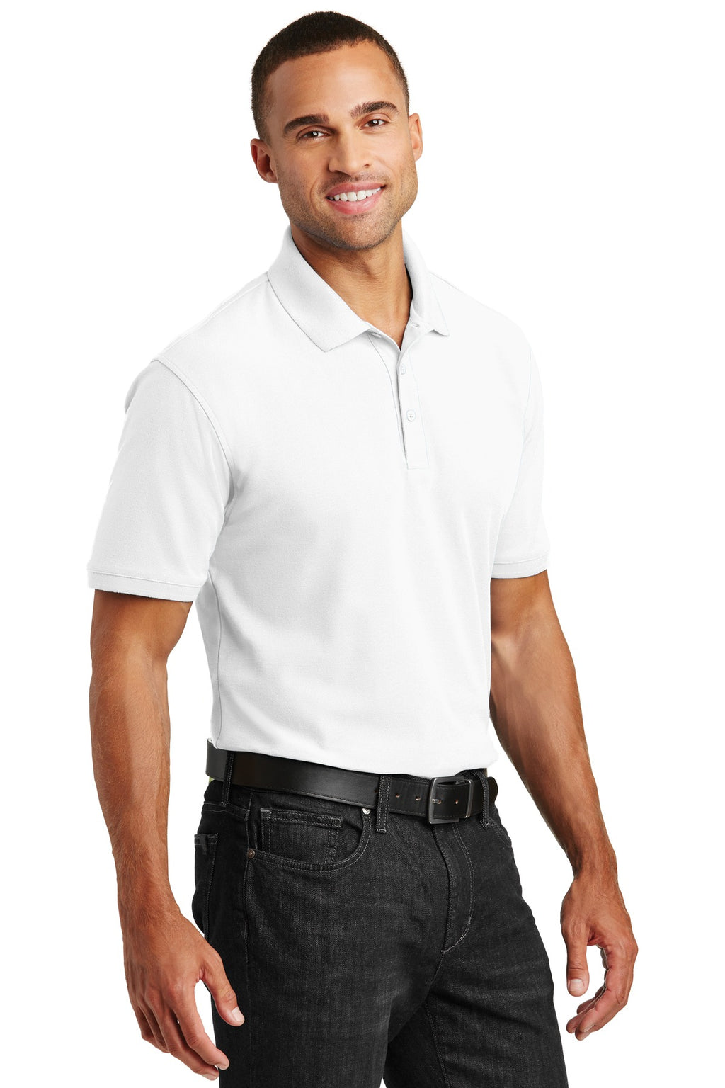 Port Authority Core Classic Pique Polo. K100 - White - three_q