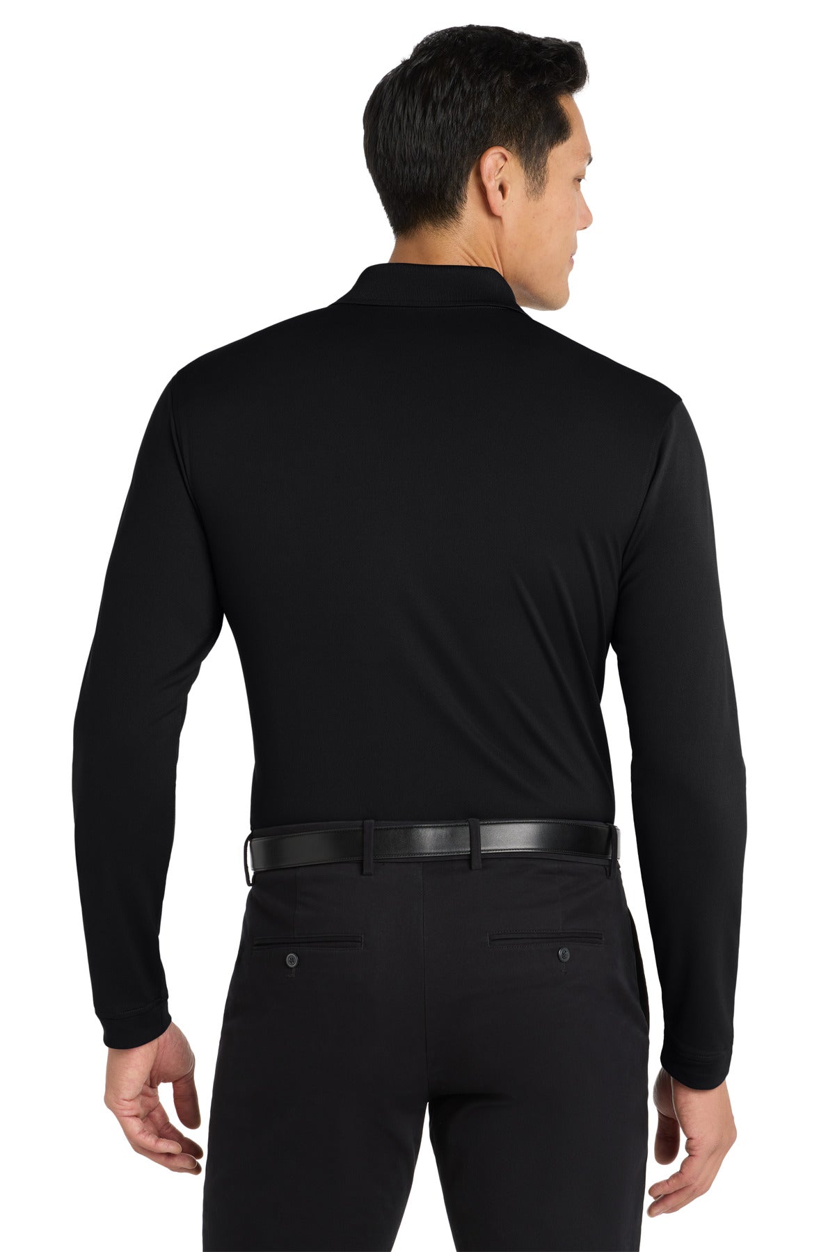 Port Authority Dry Zone UV Micro-Mesh Long Sleeve Polo K110LS - Deep Black - back