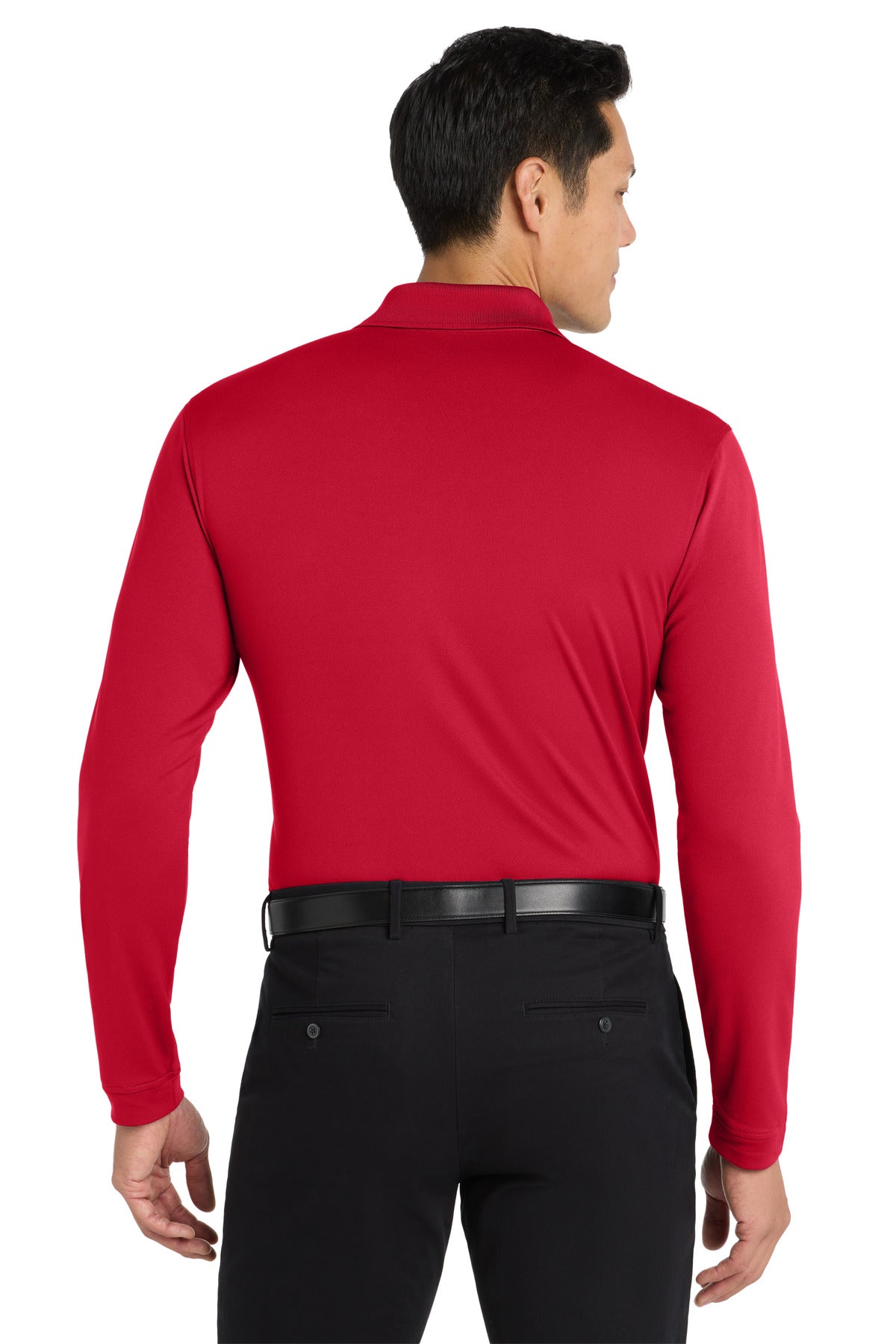 Port Authority Dry Zone UV Micro-Mesh Long Sleeve Polo K110LS - Rich Red - back