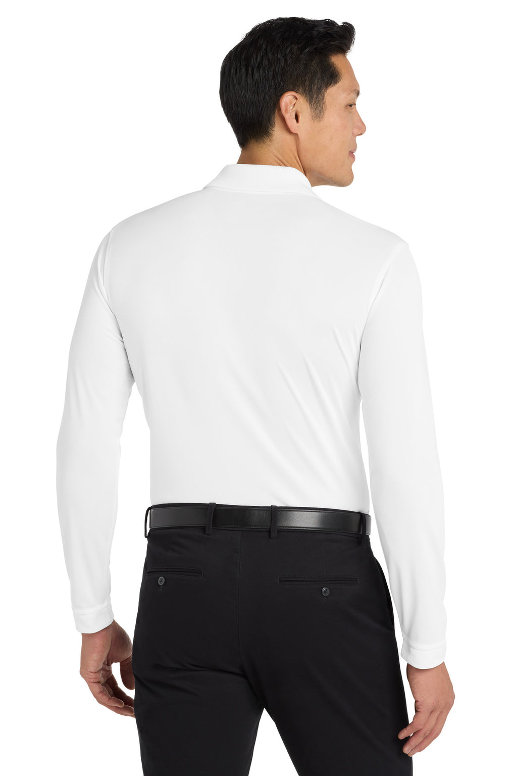Port Authority Dry Zone UV Micro-Mesh Long Sleeve Polo K110LS - White - back