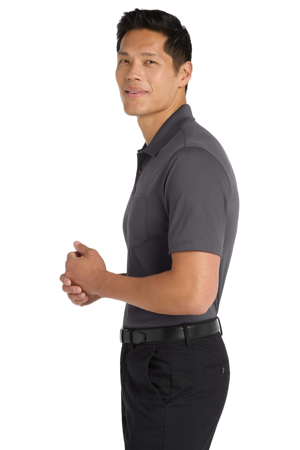 Port Authority Dry Zone UV Micro-Mesh Pocket Polo. K110P - Graphite - side