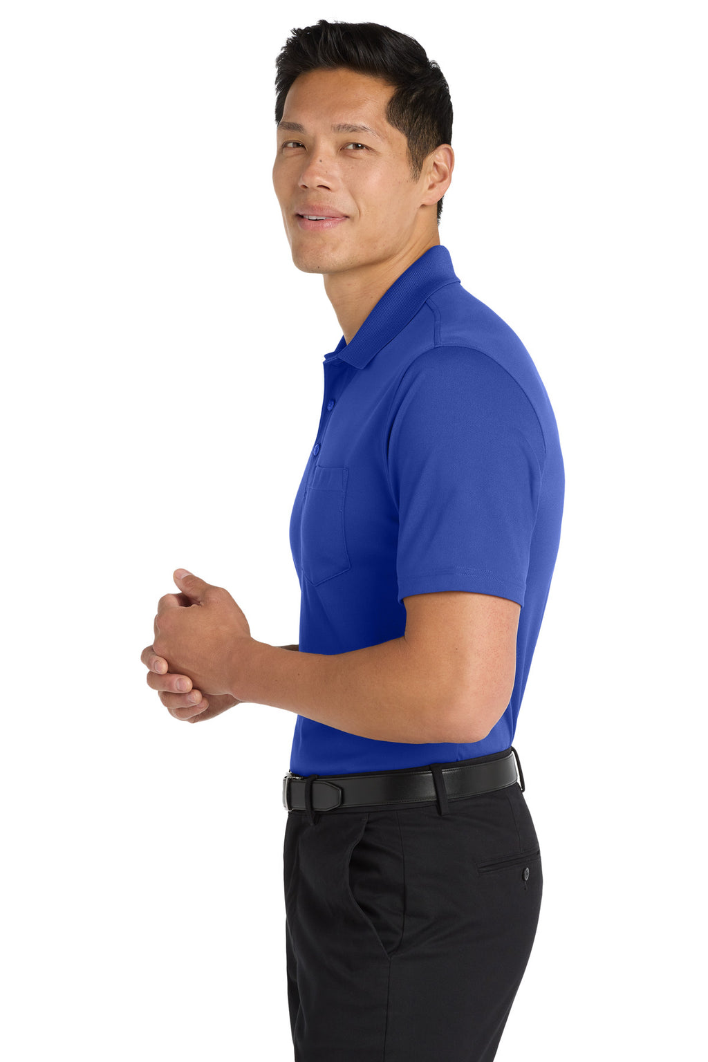 Port Authority Dry Zone UV Micro-Mesh Pocket Polo. K110P - True Royal - side