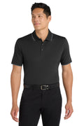 Port Authority Dry Zone UV Micro-Mesh Tipped Polo. K111 - Deep Black/ Graphite - front