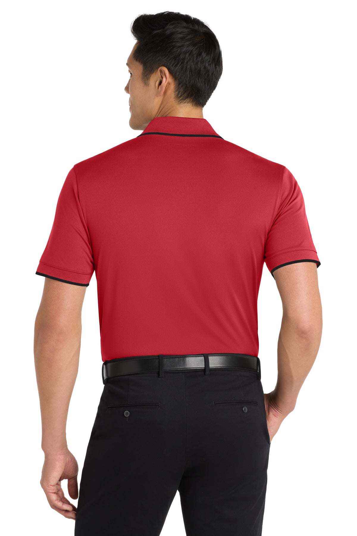 Port Authority Dry Zone UV Micro-Mesh Tipped Polo. K111 - Rich Red/ Deep Black - back