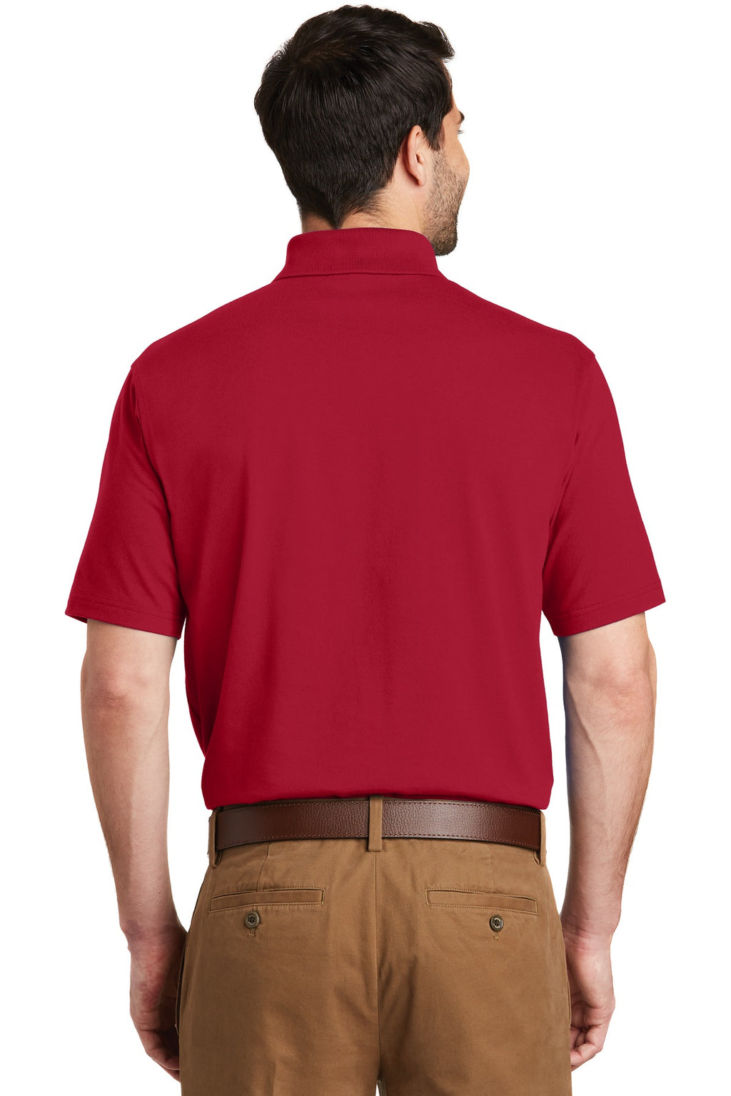 DISCONTINUED Port Authority SuperPro Knit Polo. K164 - Rich Red - back