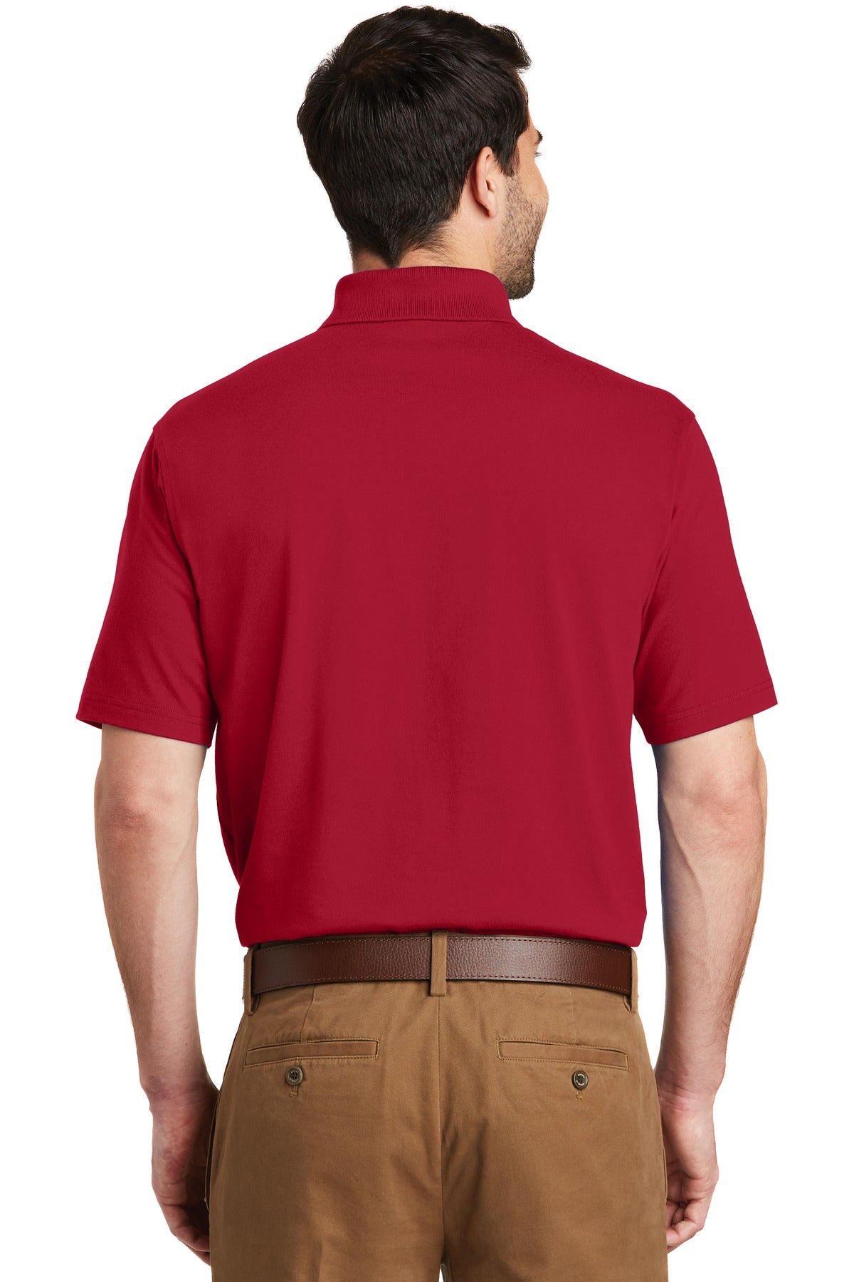DISCONTINUED Port Authority SuperPro Knit Polo. K164 - Rich Red - back